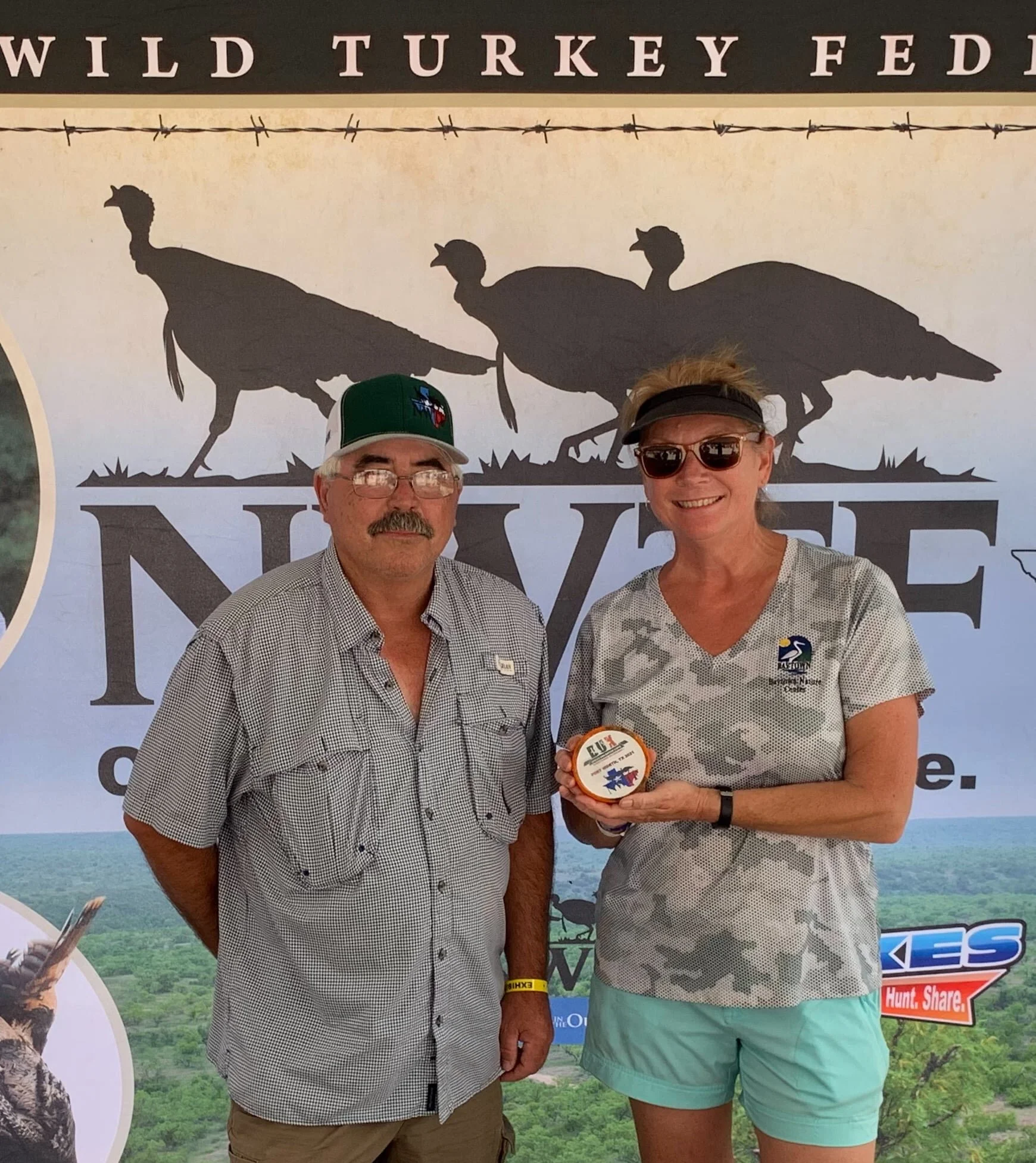 Big winner of a Bill Crowell custom designed turkey call at the 2021 Dux Expo in Fort Worth