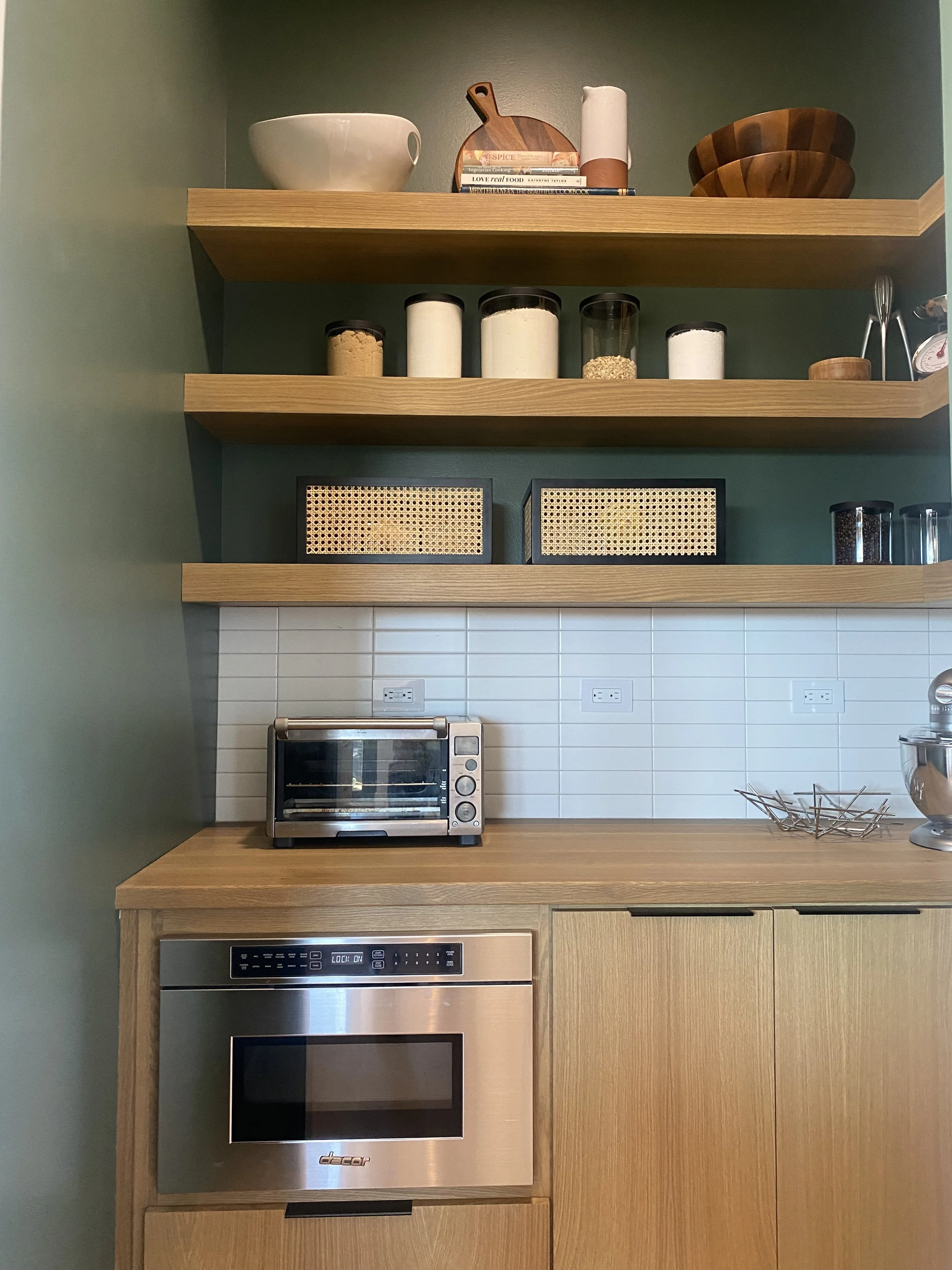 home prep kitchen pantry open shelves