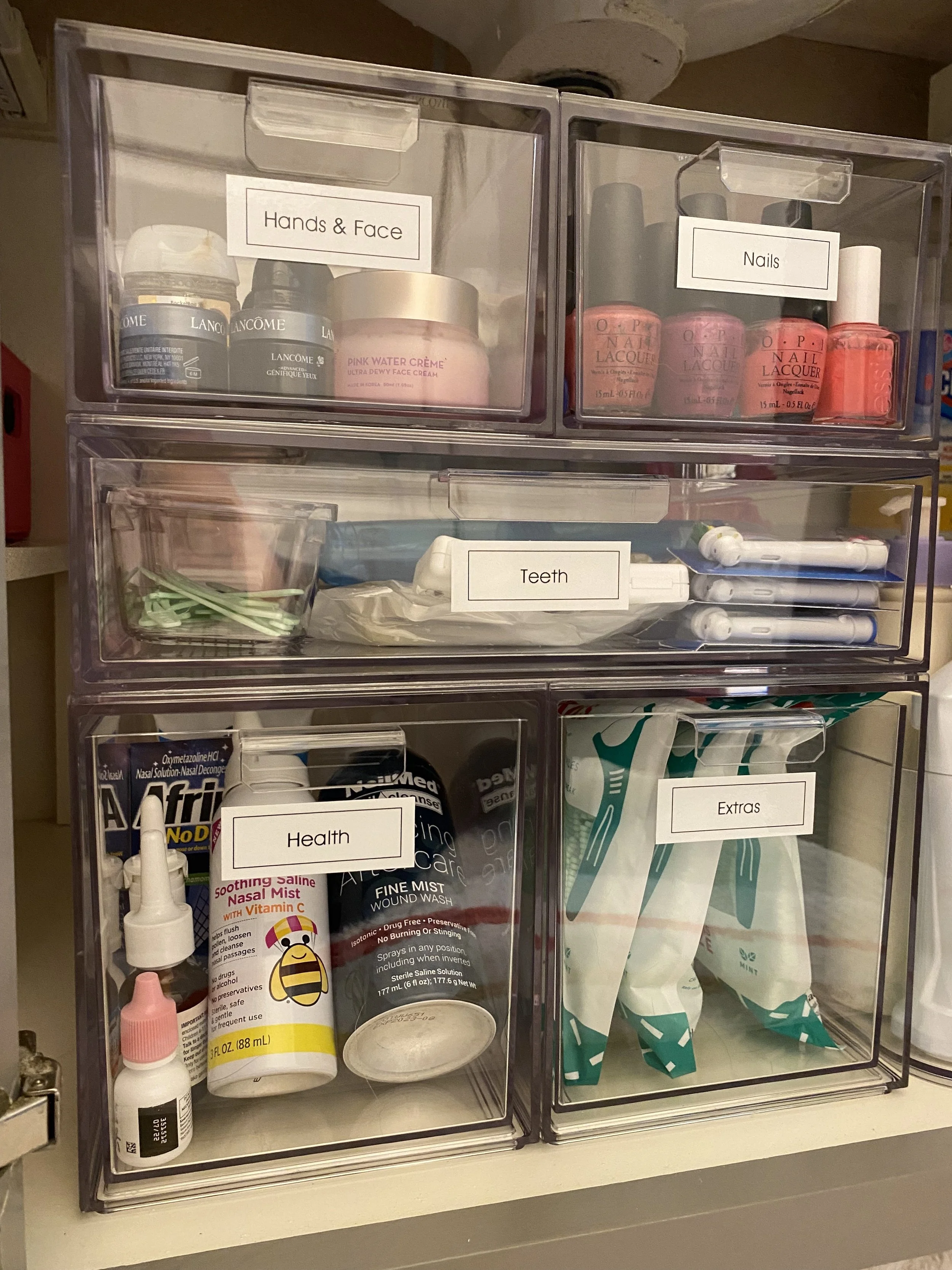 bathroom vanity organization
