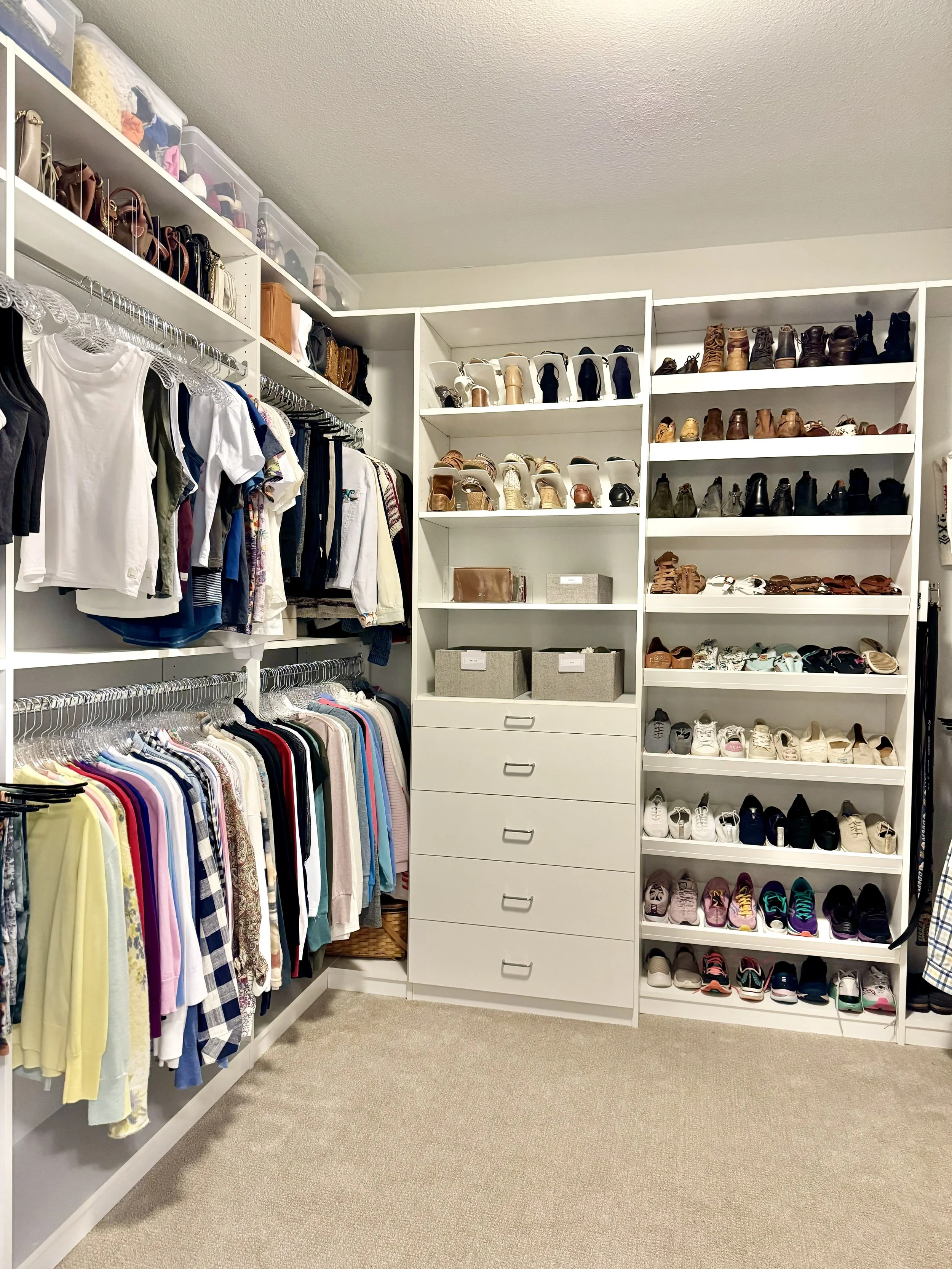 primary master closet organization