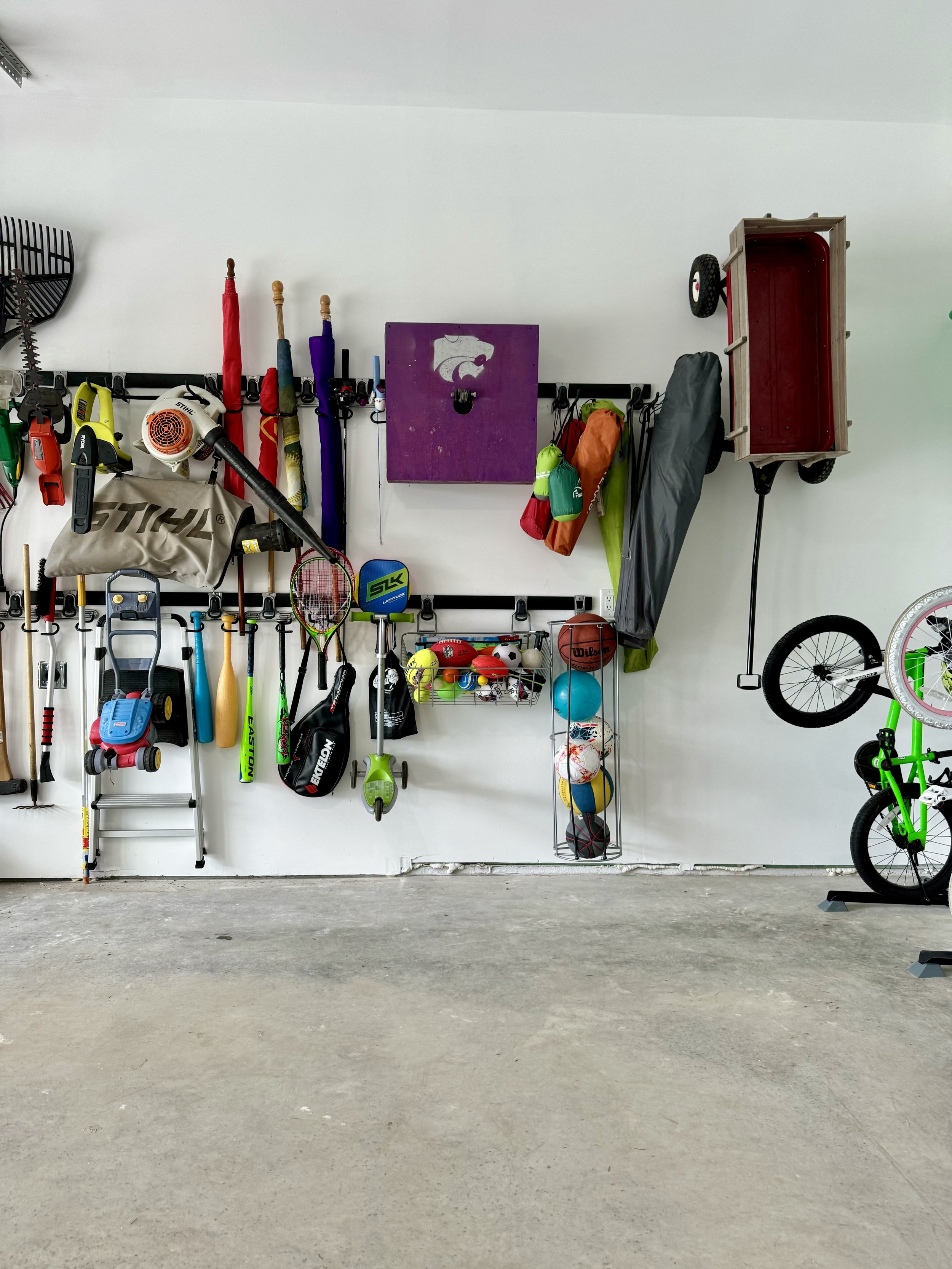 garage organizing new build prairie village home