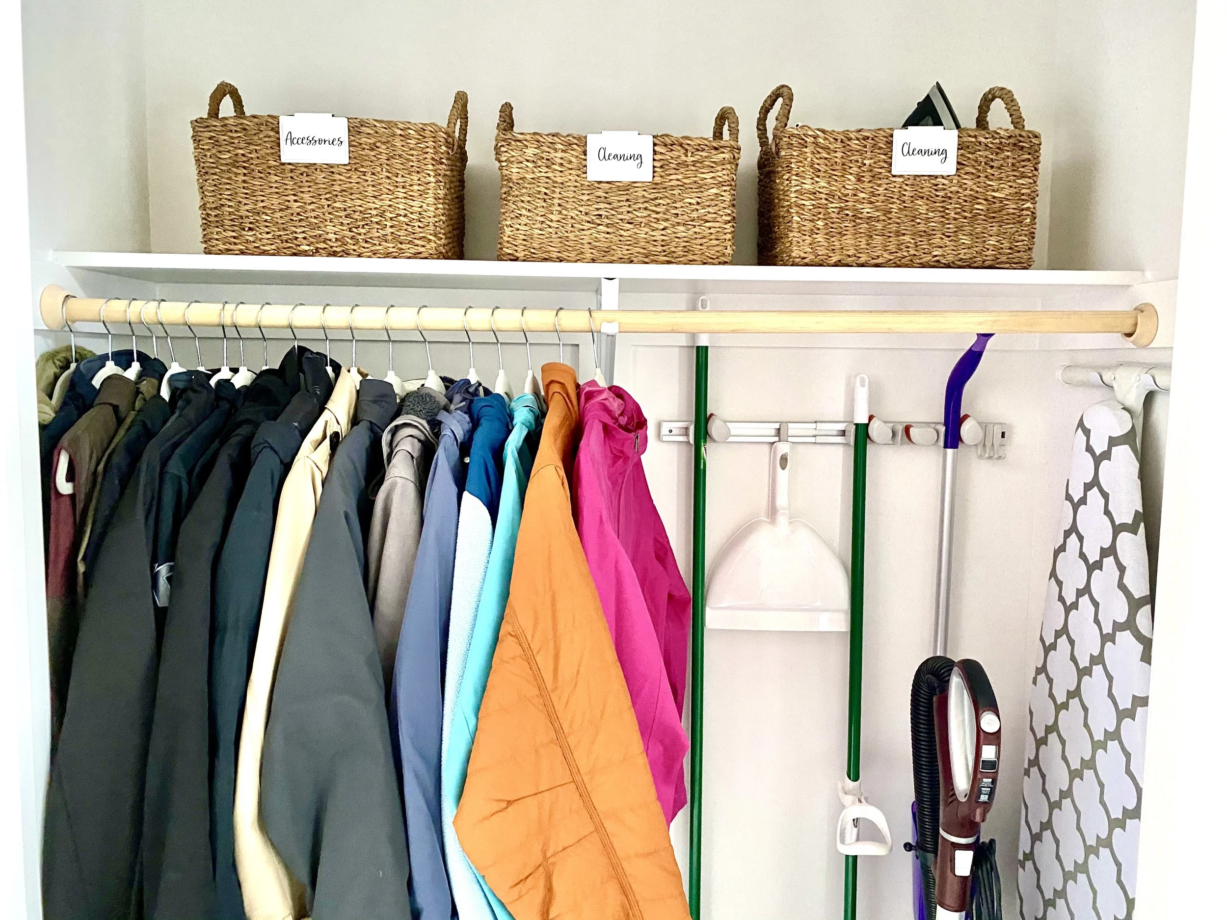 entry cleaning closet organization