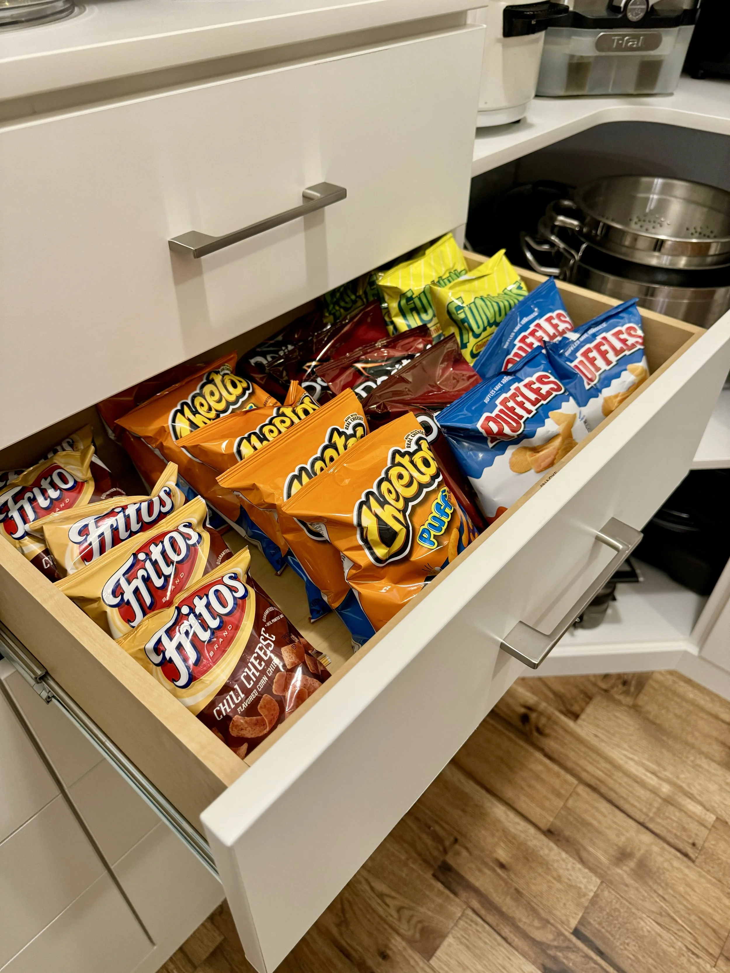 home kitchen pantry drawers snacks