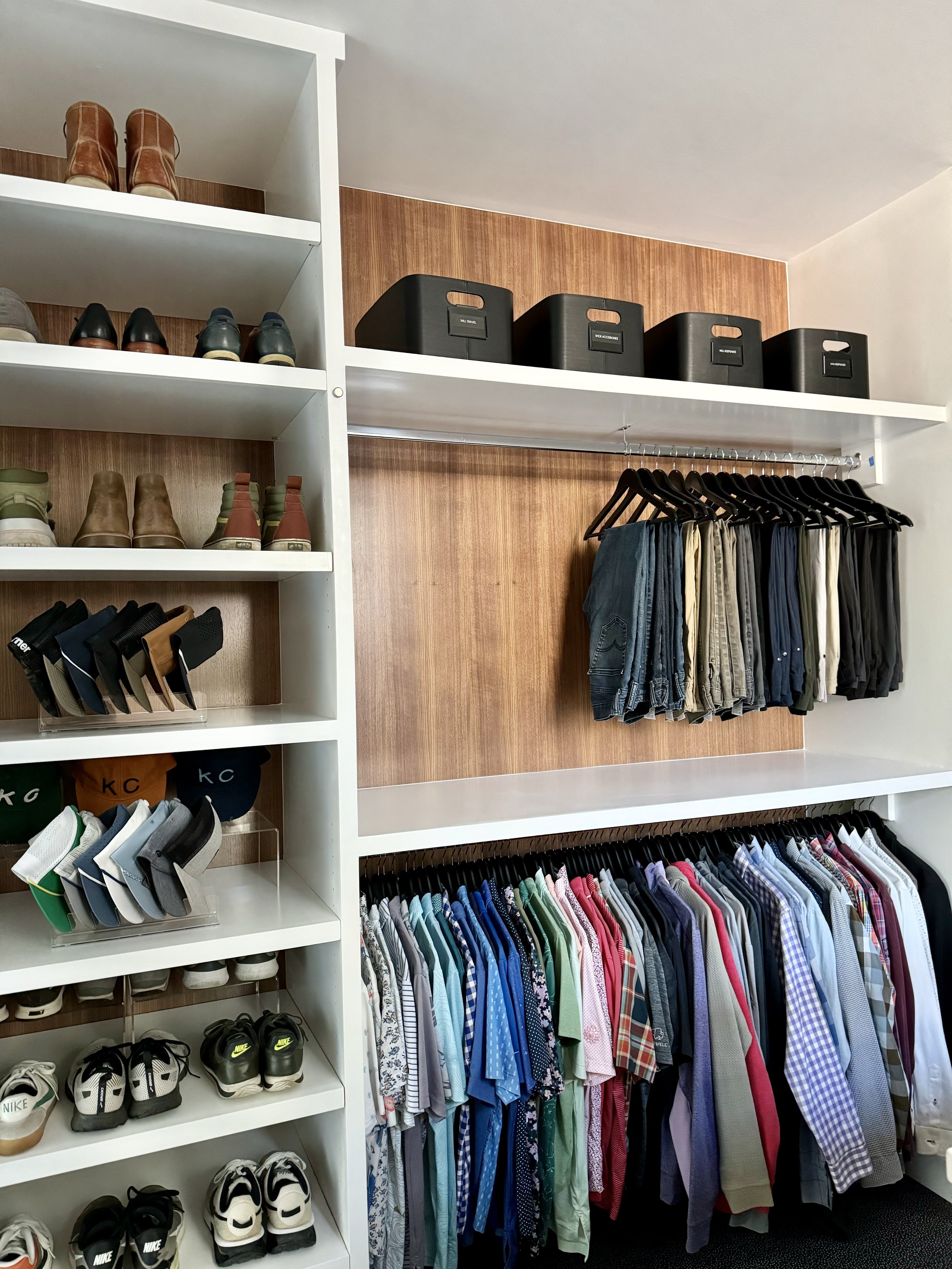 Prairie Village primary closet home organizing