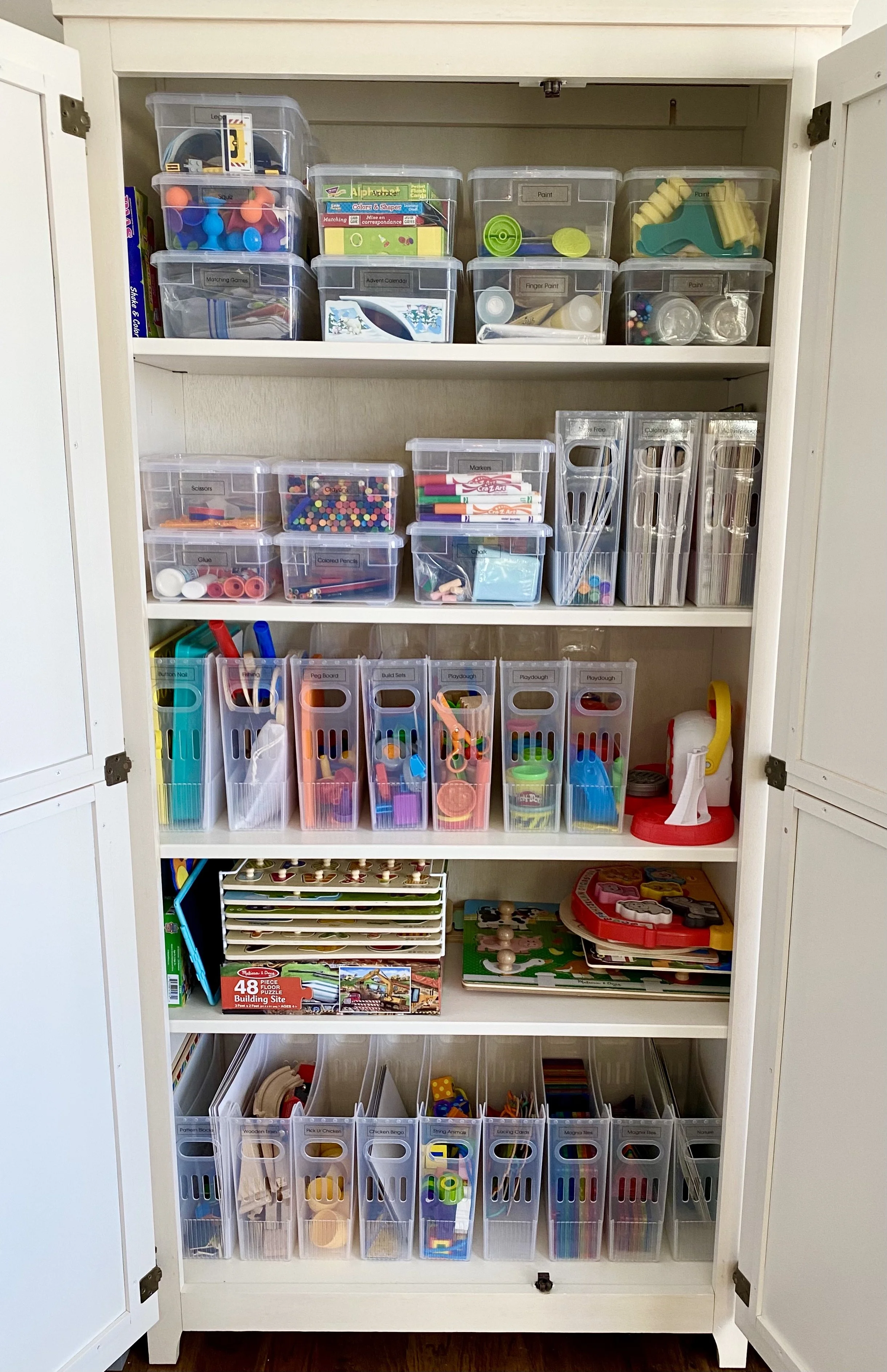 kids family home playroom cabinet organization