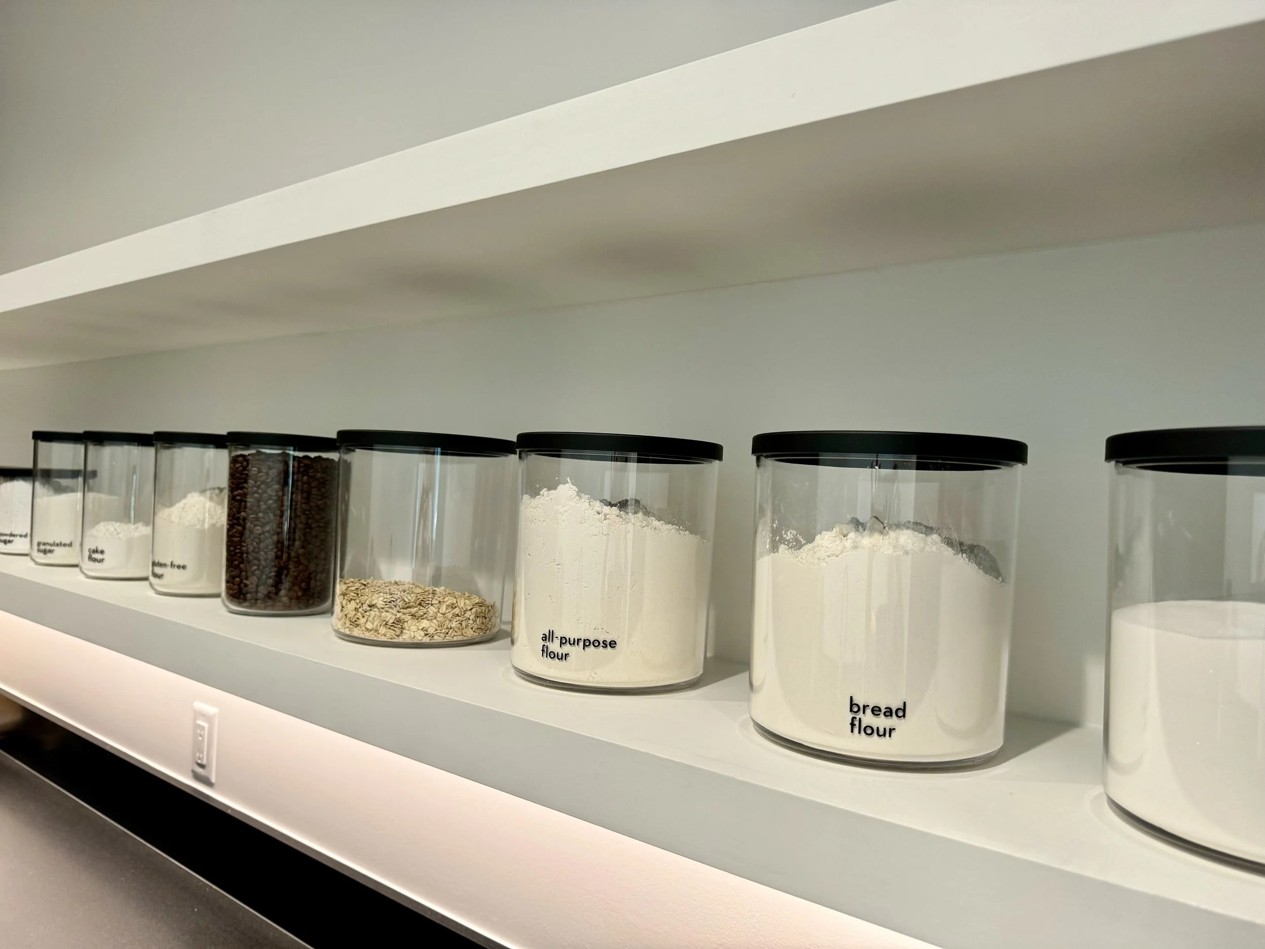 kitchen baking canister organization