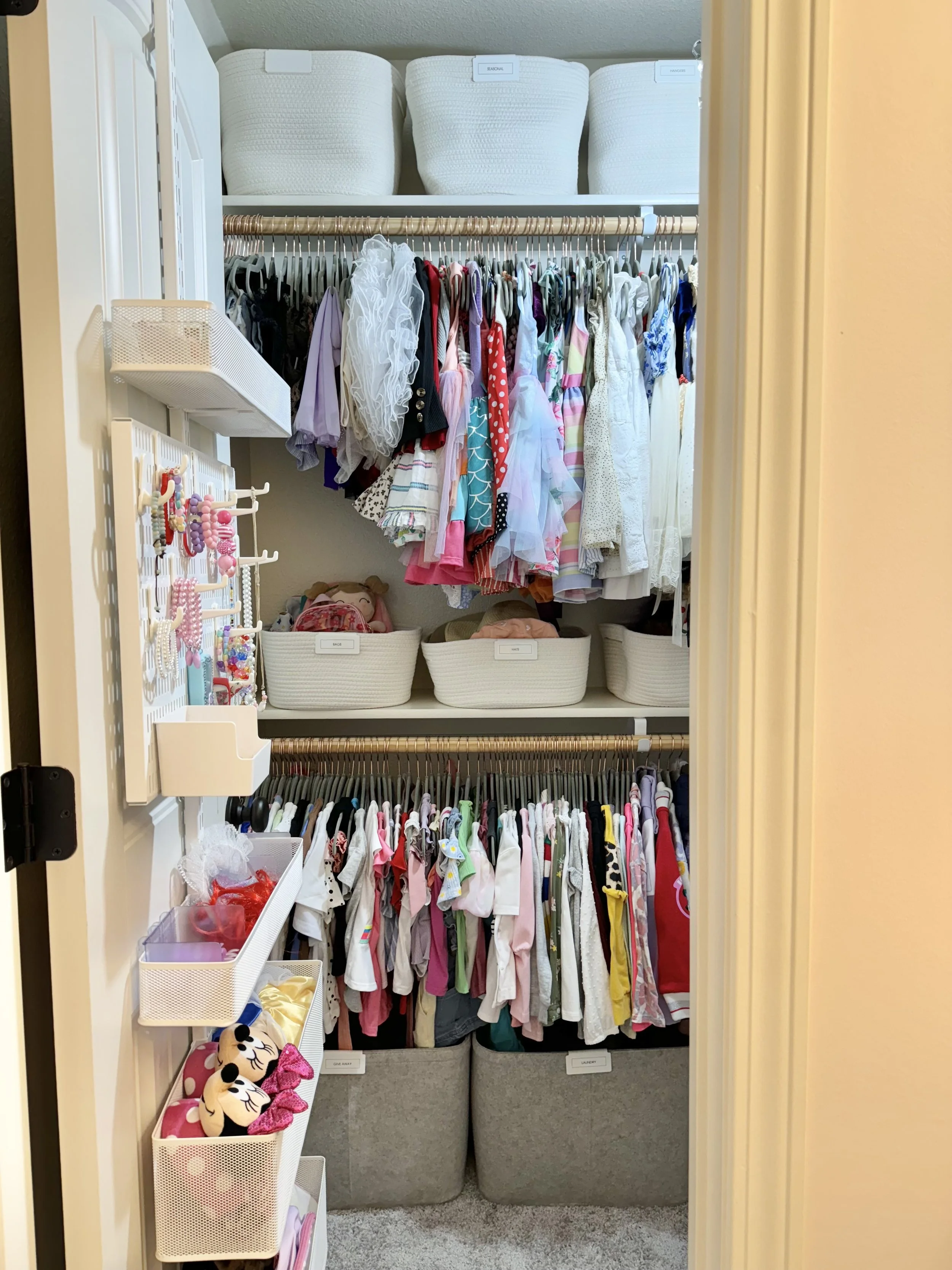 kids girls closet organization