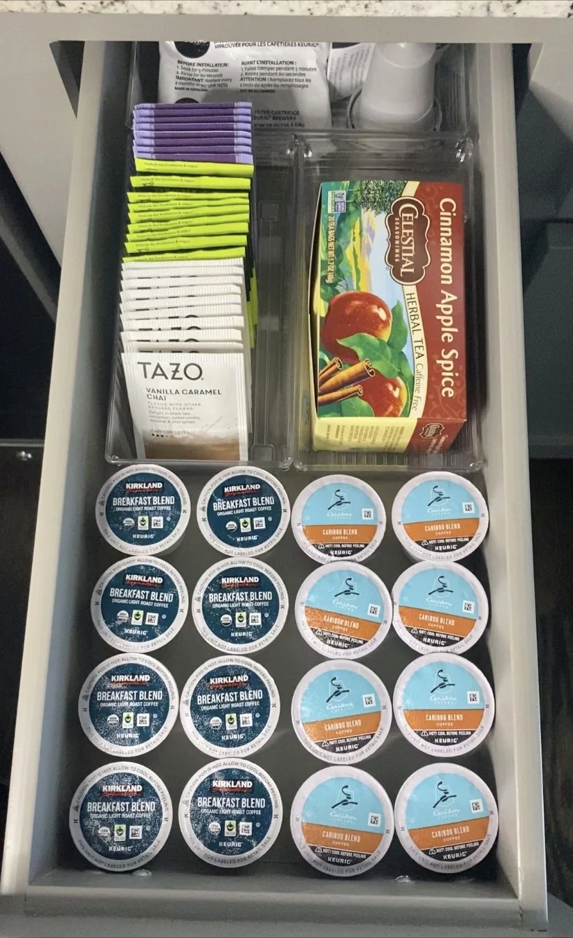 home kitchen coffee drawer organization