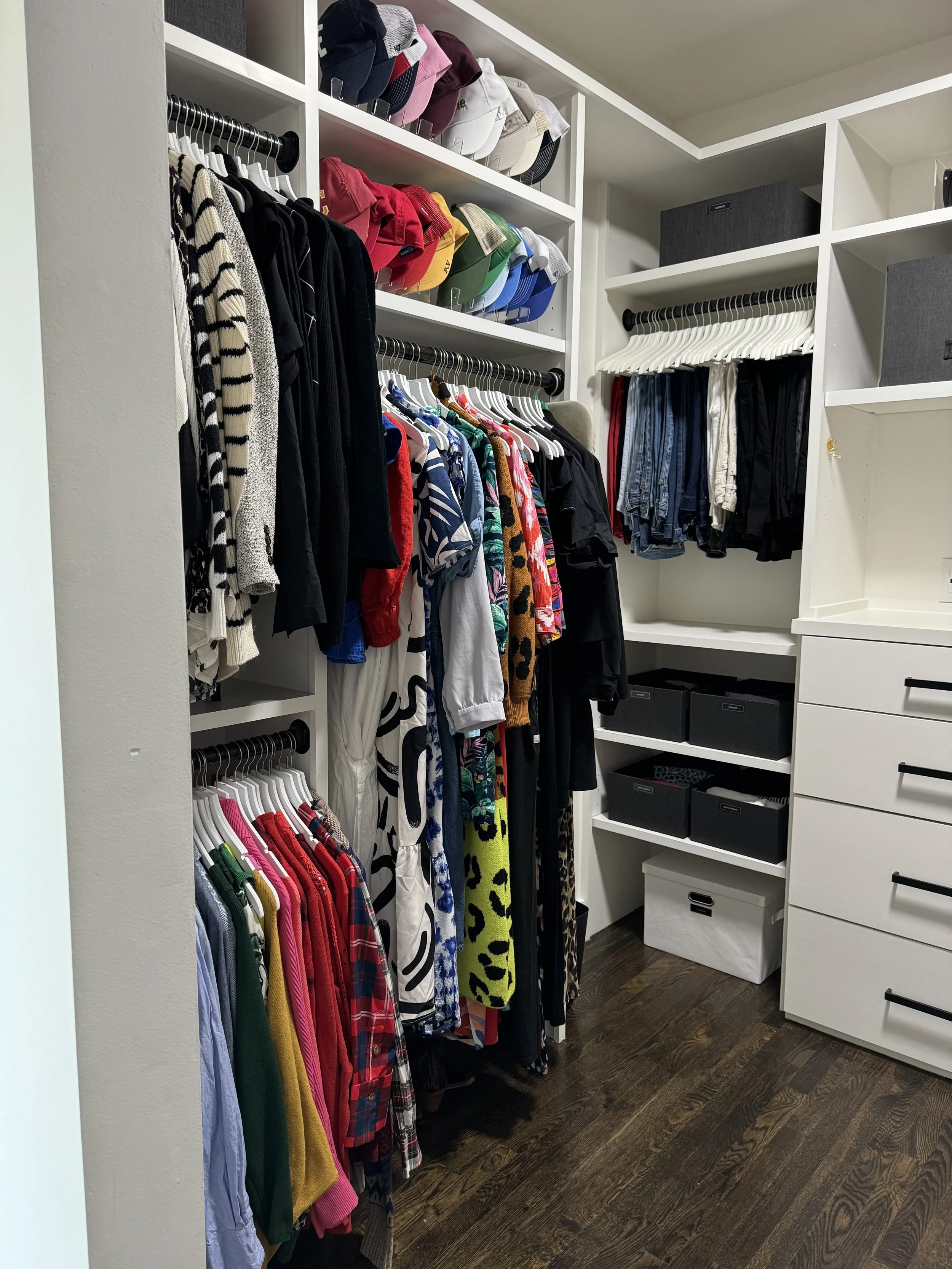primary closet prairie village home organizing
