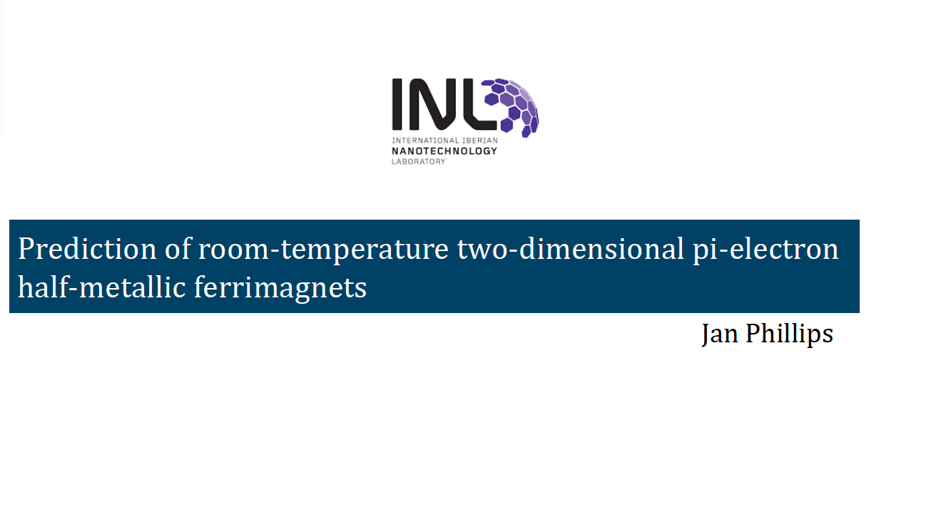 Prediction of room-temperature two-dimensional pi-electron half-metallic ferrimagnets