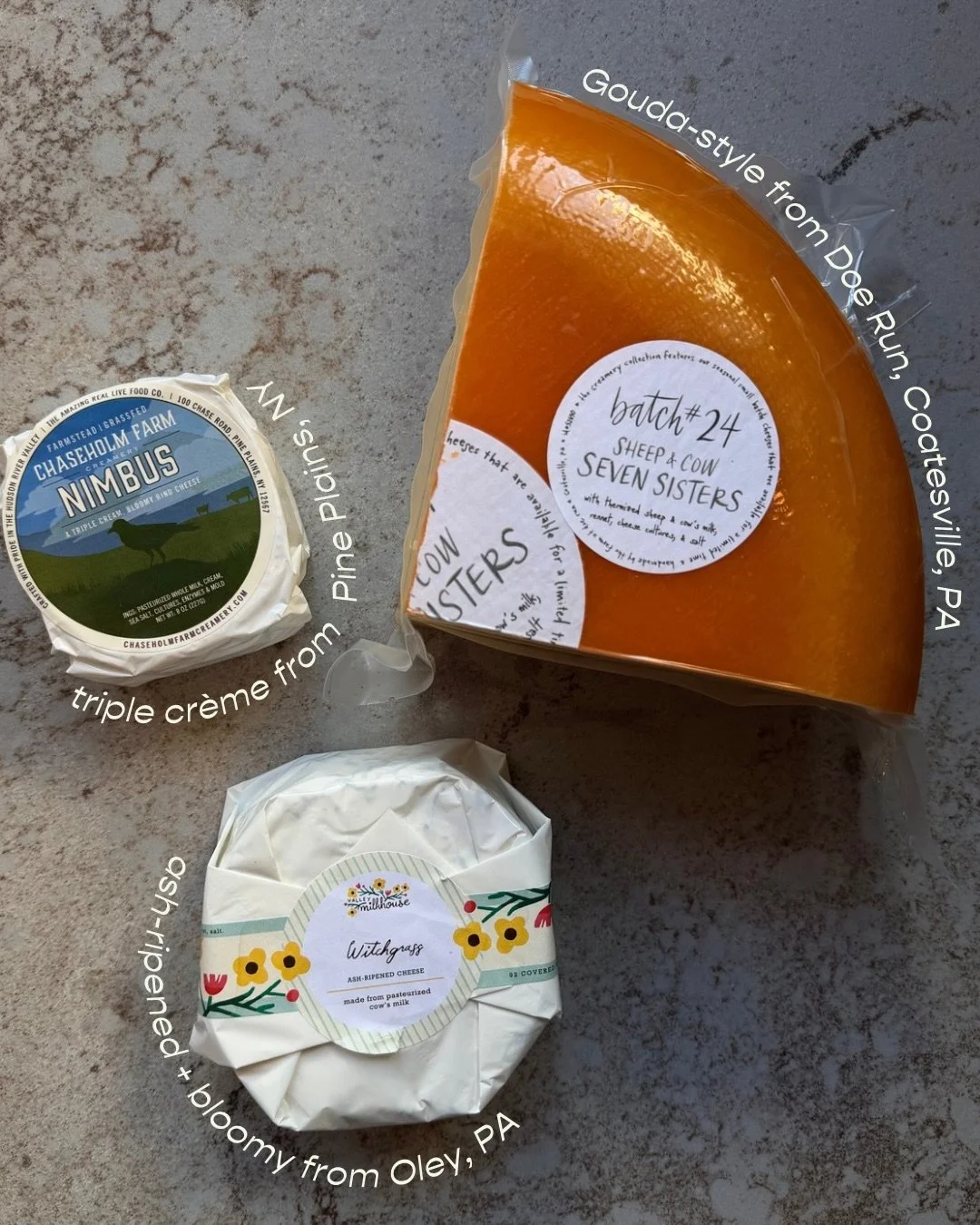 fromage du jour &mdash; a rotating plate of team favorites from @thirdwheelcheeseco, currently served with our housemade 🍎 jelly.