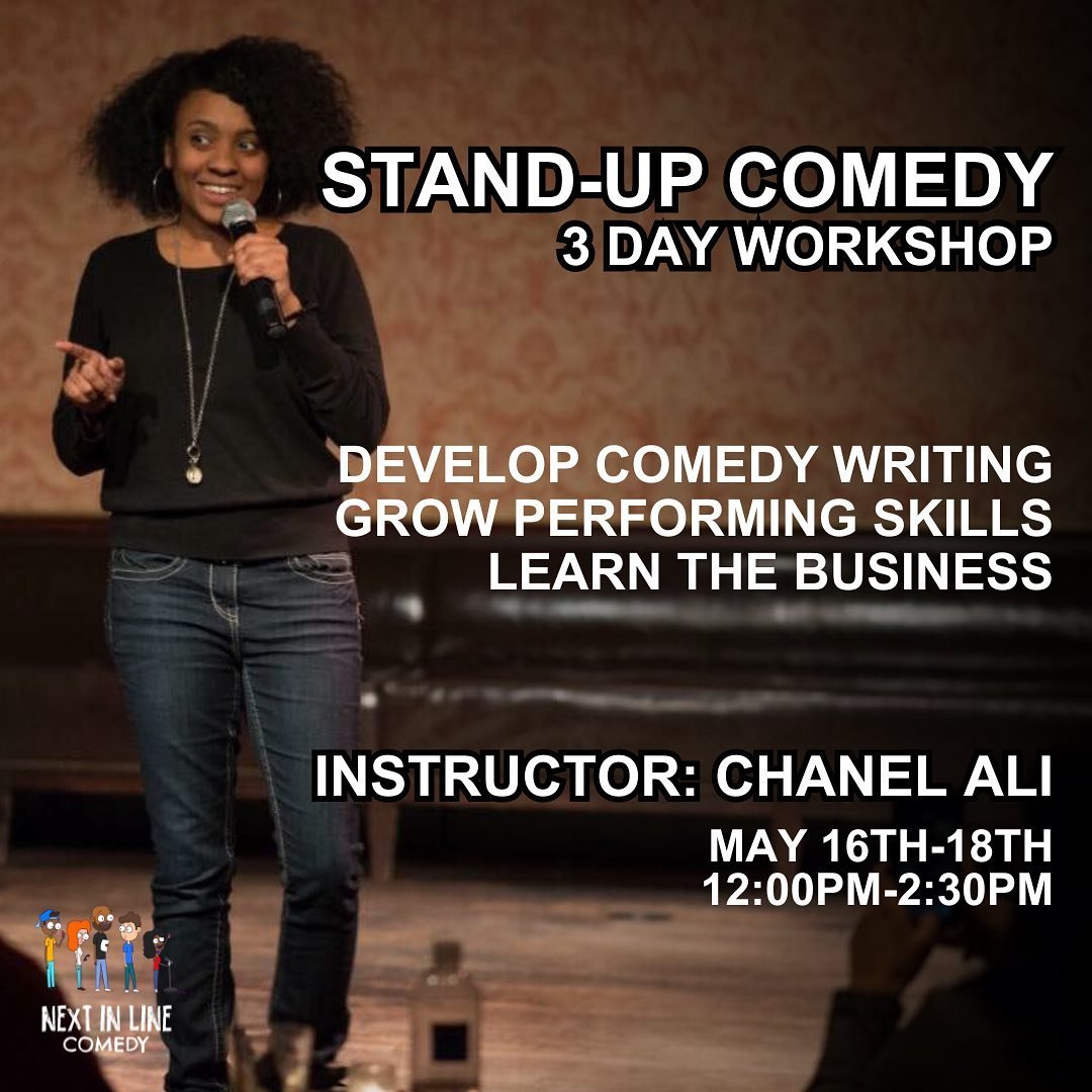 Join Comedy Central&rsquo;s Chanel Ali for a 3 day workshop ✍🏻Learn the ins and outs of writing great comedy, performing, and climbing the comedy business ladder. You know Chanel from MTVs Girl Code, her two Comedy Central specials and her worldwide
