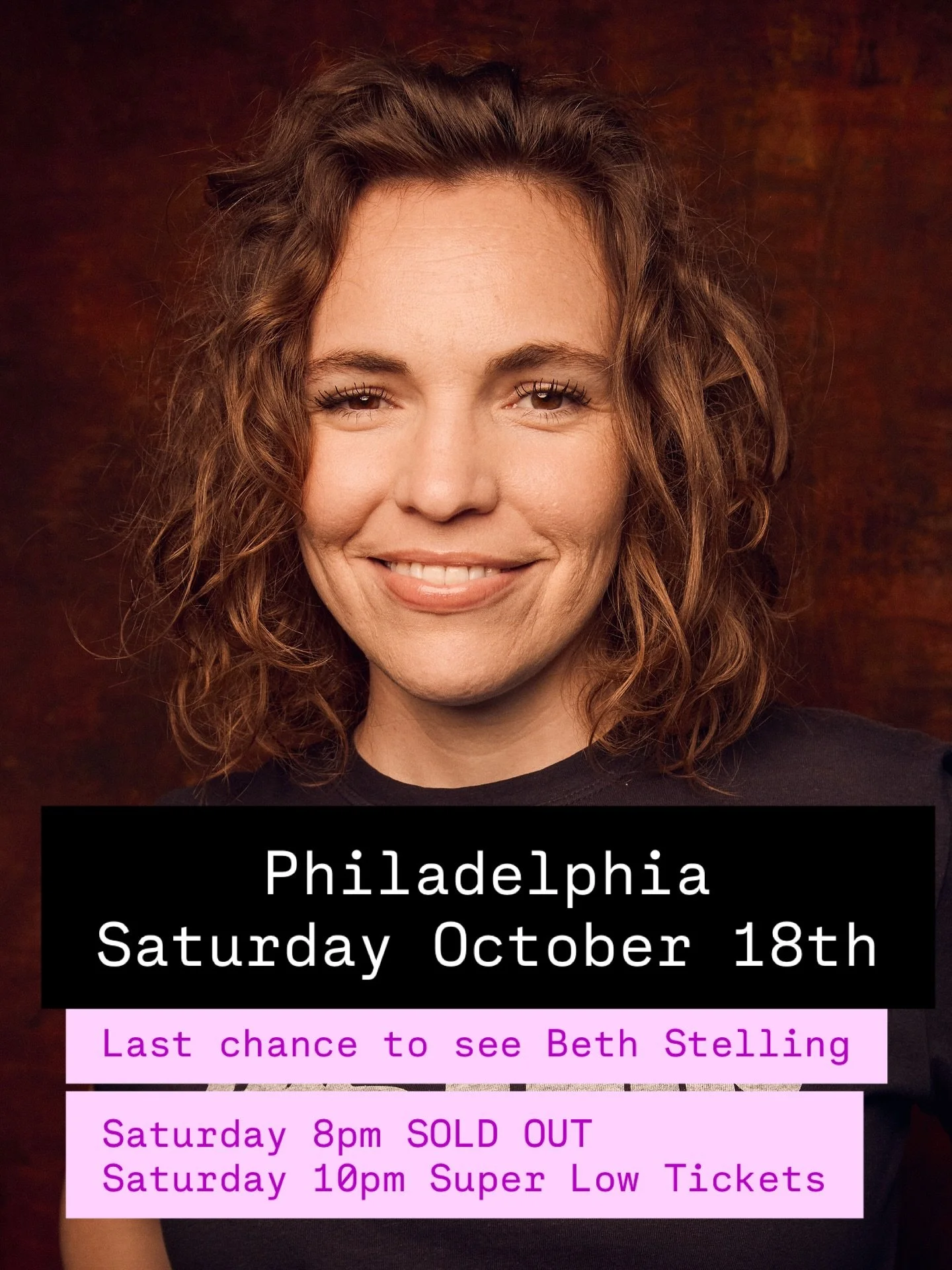 Philly Philly, last chance to see Beth on her east coast tour. Two more shows. 
8PM SOLD THE f OUT. Standing room sold at door as available. 
10PM extremely LOW tickets. Grab em. Link in bio