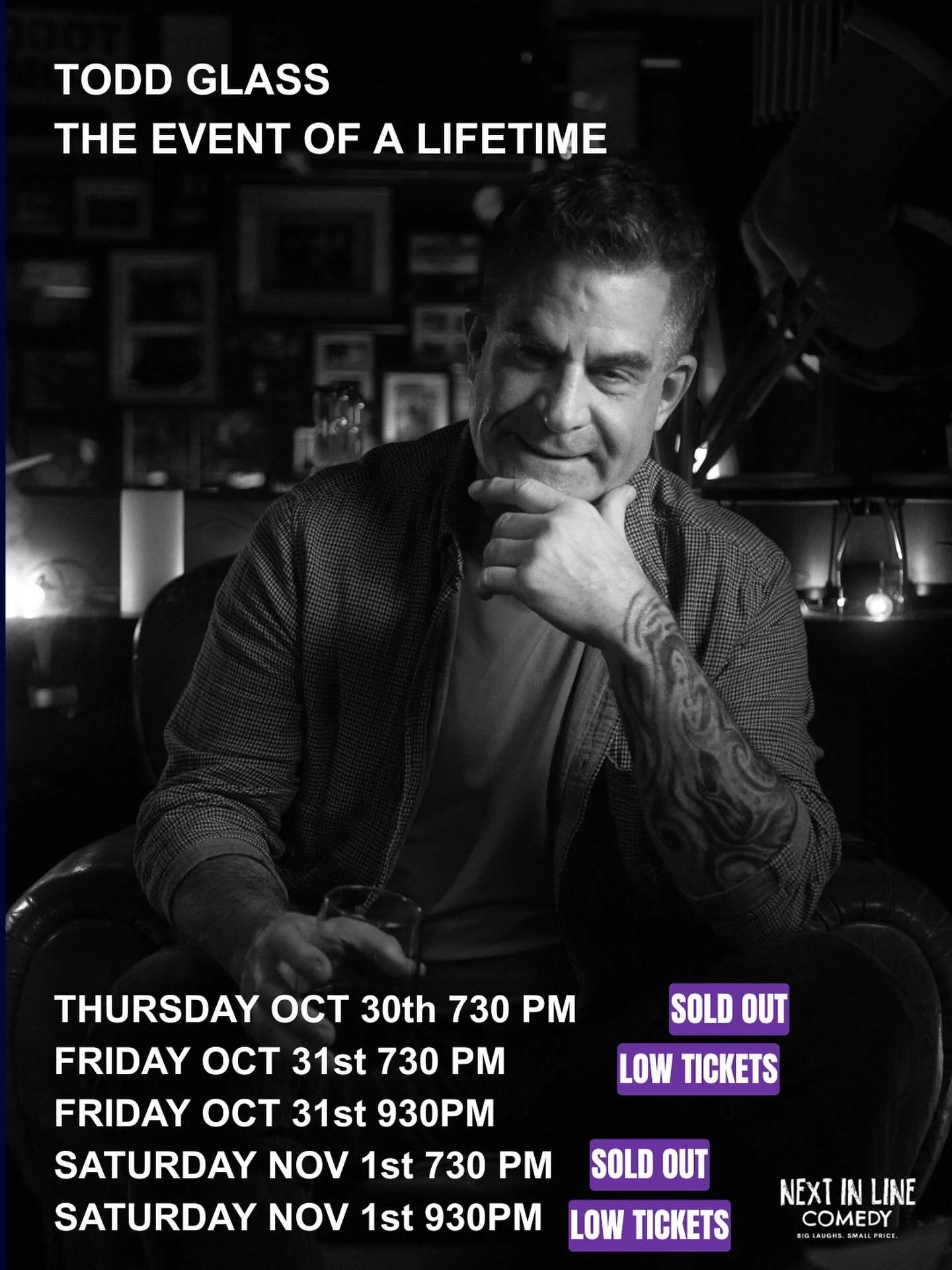 Tickets are running low to see @thetoddglassshow live at Next In Line Comedy! RUN and hit the link in bio to grab your tickets before they&rsquo;re gone 🎟️🏃&zwj;♂️