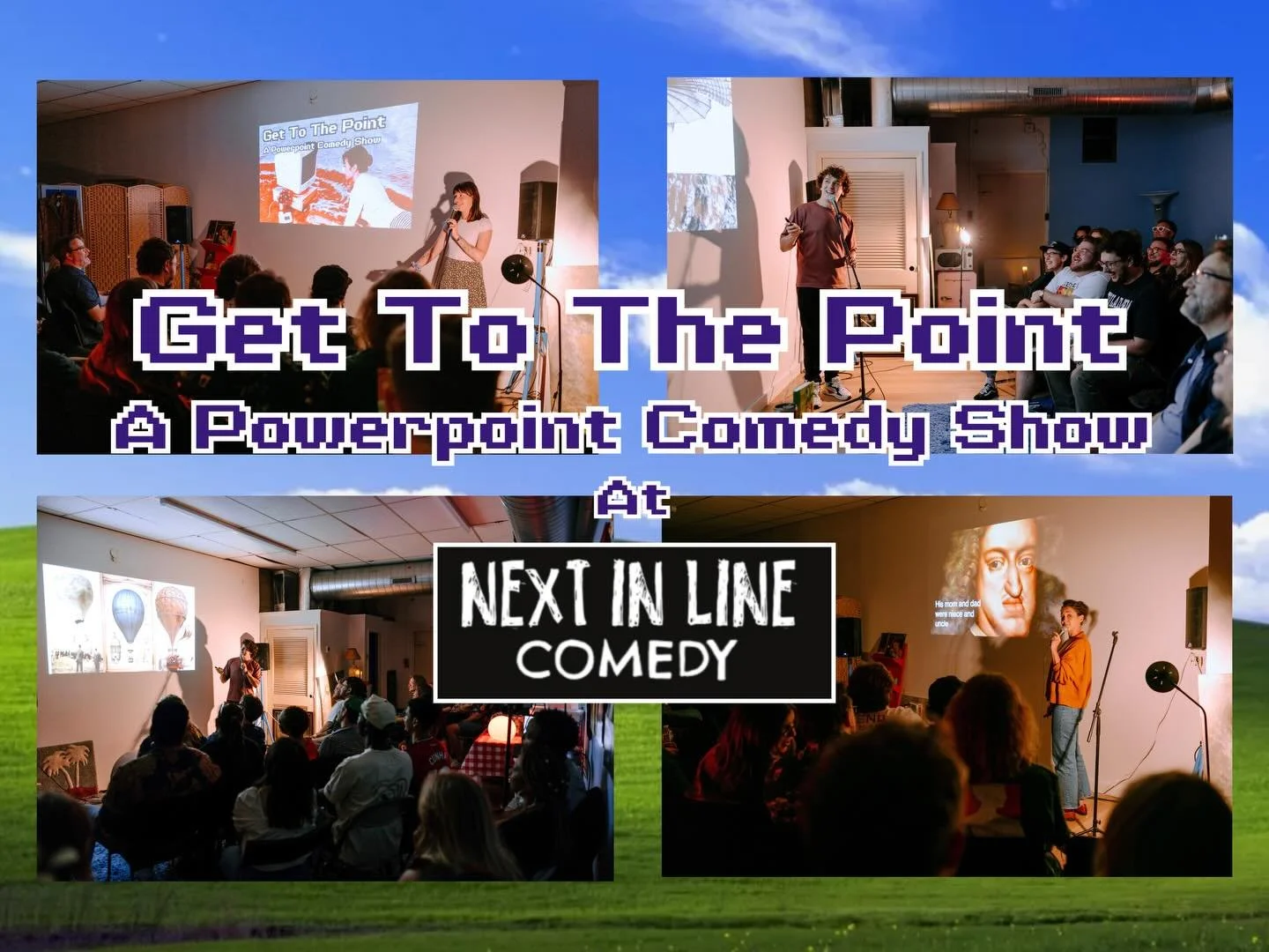 Philadelphia&rsquo;s best comedic minds present meticulously crafted PowerPoint presentations! Learn, laugh, and splendor in slide transitions at Next In Line this Thursday - tickets at the link in bio 🎟️