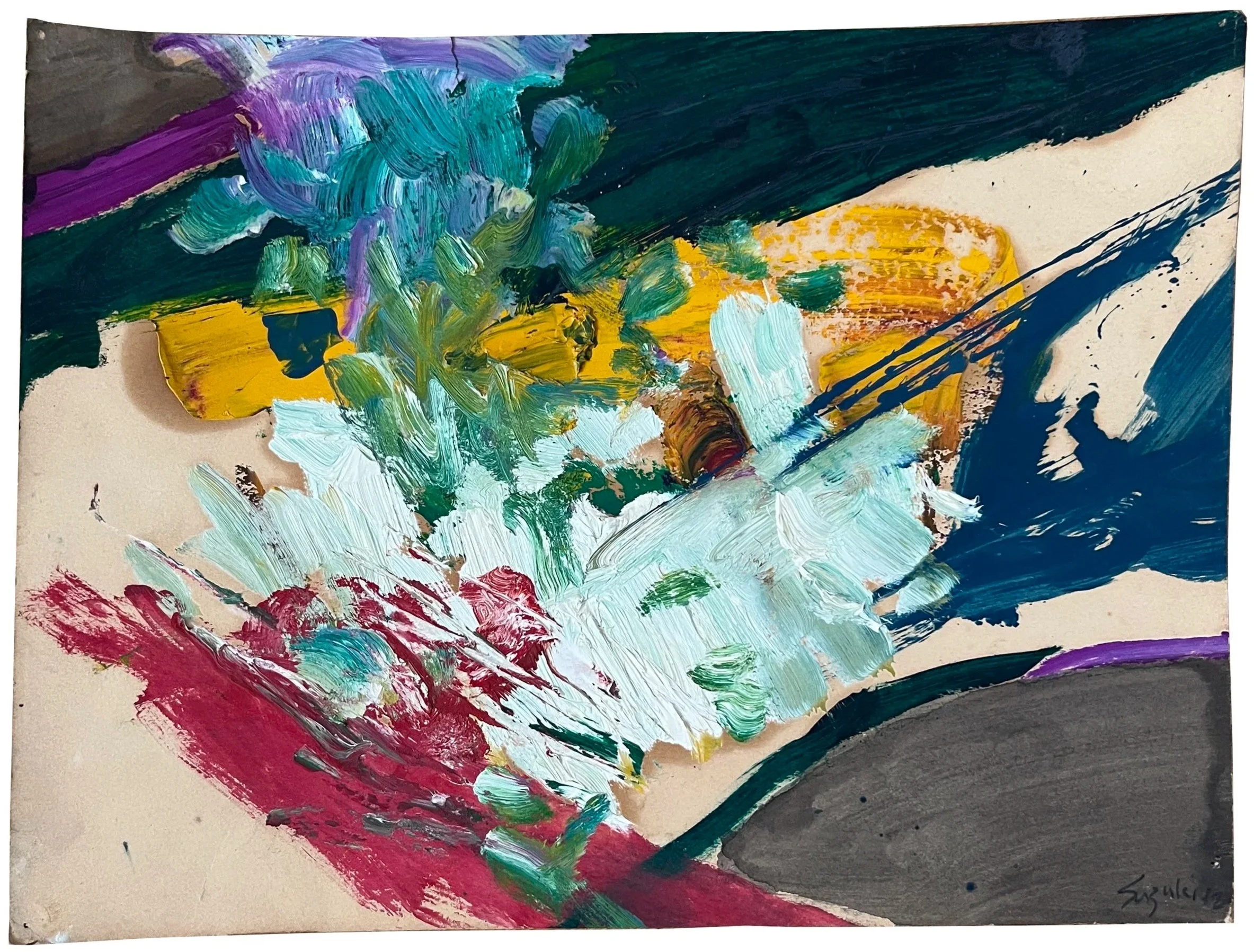 Jimi Suzuki, Untitled [Mama & Papa], 1962, oil on paper, 11 x 16 inches