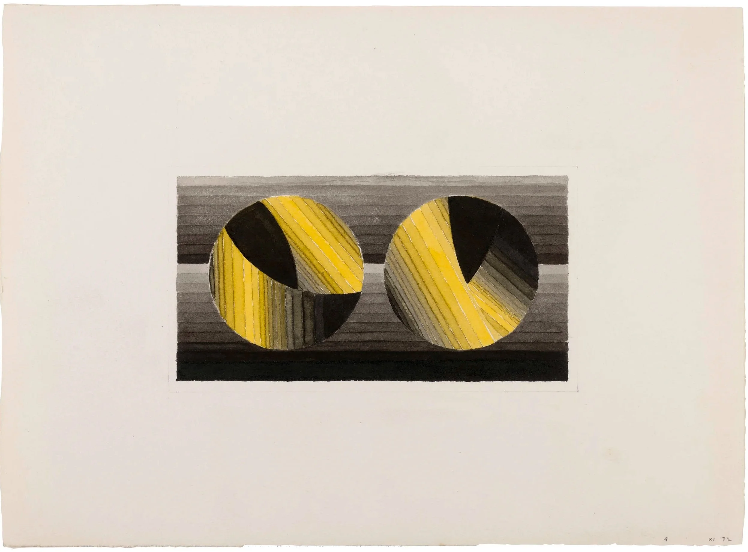 Sewell Sillman, Irreversible, 1972, watercolor and graphite on paper, 11 x 15 inches