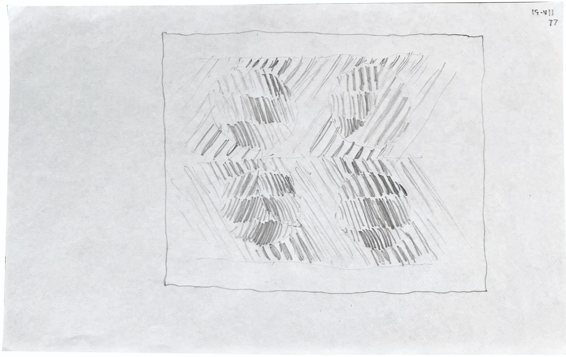Sewell Sillman, Untitled [Sketch], 1977, graphite on paper, 5 x 8 inches