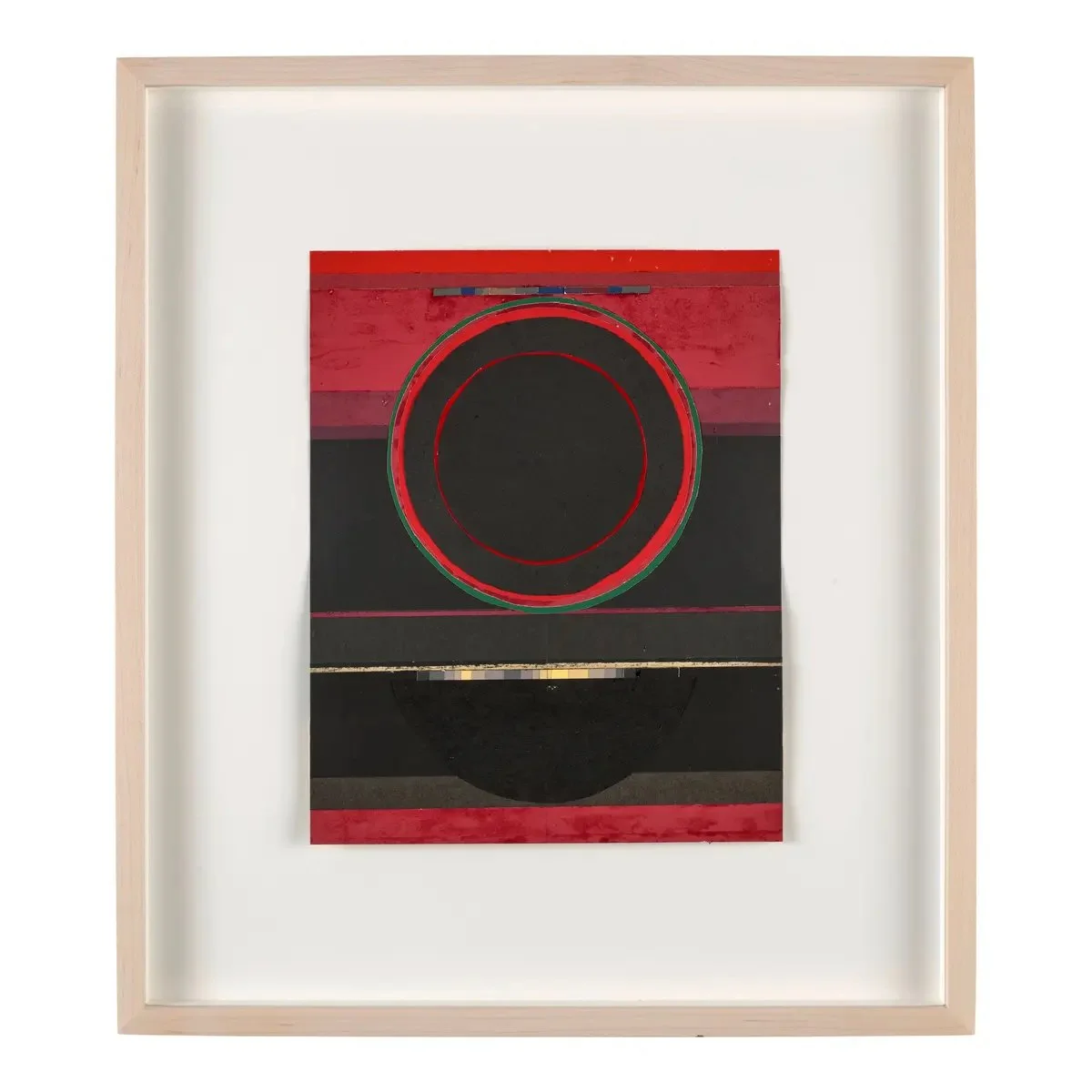 Sewell Sillman, The Sixth Orb (Zurich), 1973, mixed media paper collage, 10 1/2 x 8 1/2 inches
