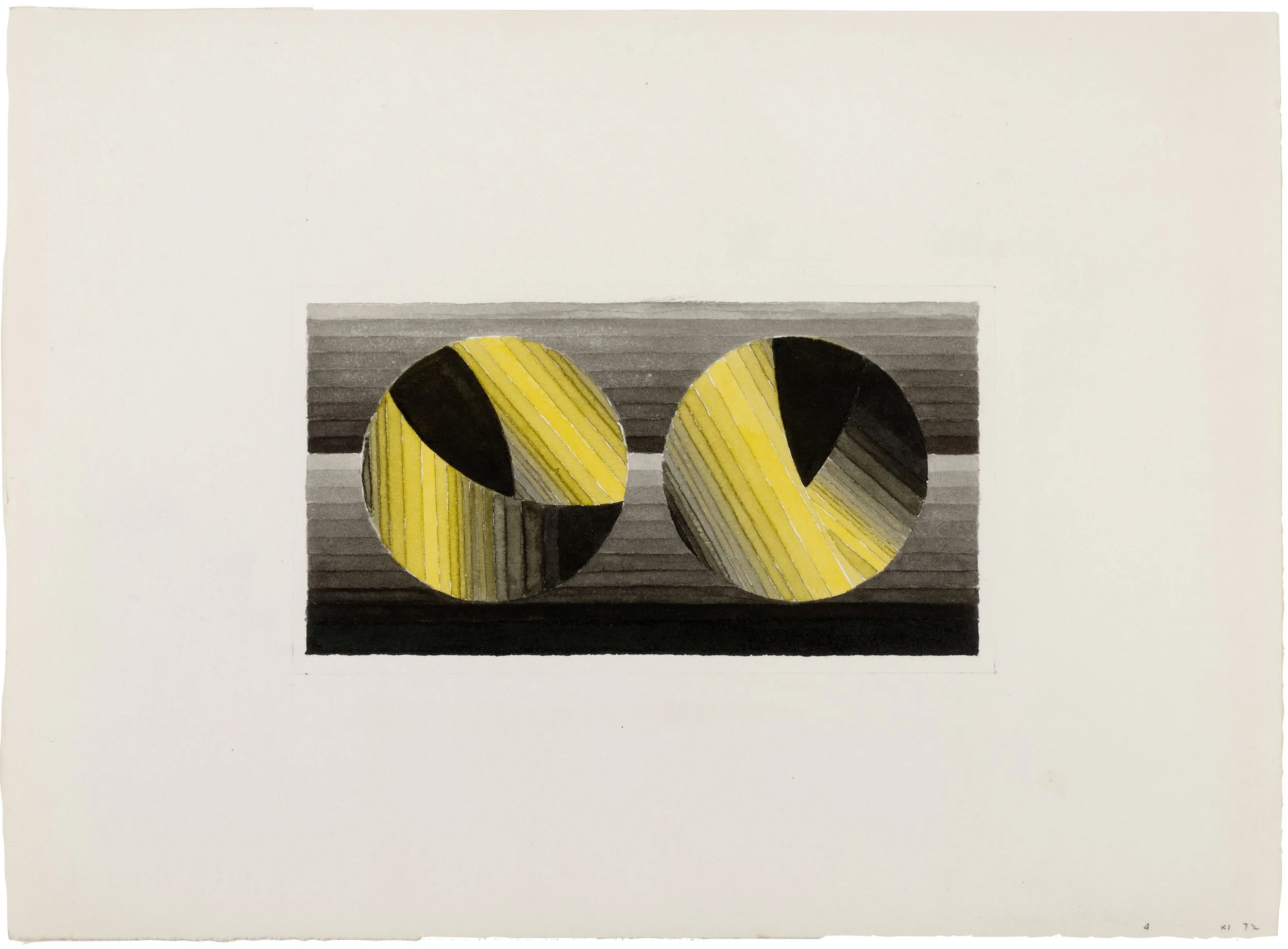Sewell Sillman, Irreversible, 1972, watercolor and graphite on paper, 11 x 15 inches