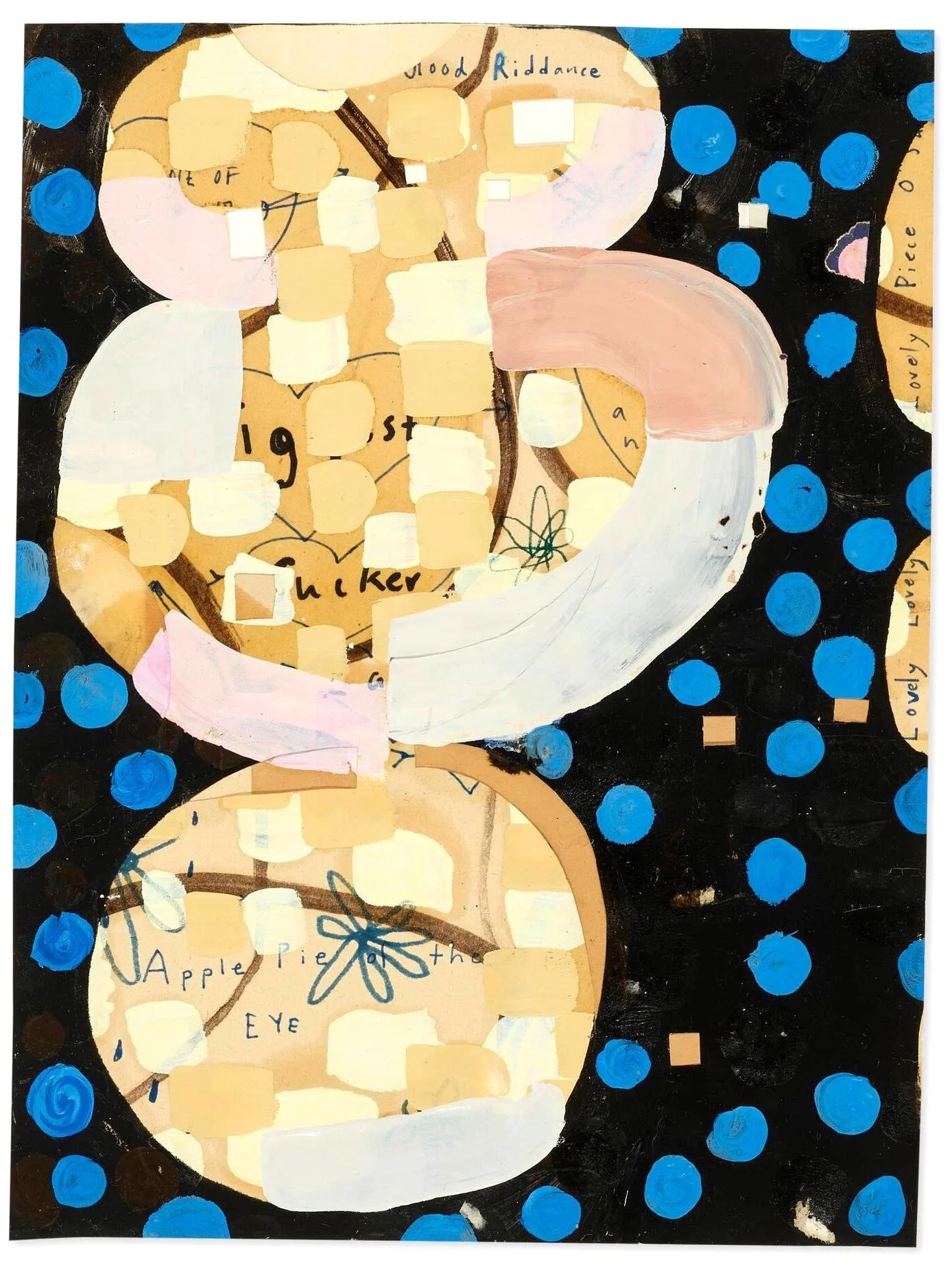 Ruth Root, Untitled [Apple Pie of the Eye], c. 1998, mixed media on paper, 12 x 9 inches: $2,000