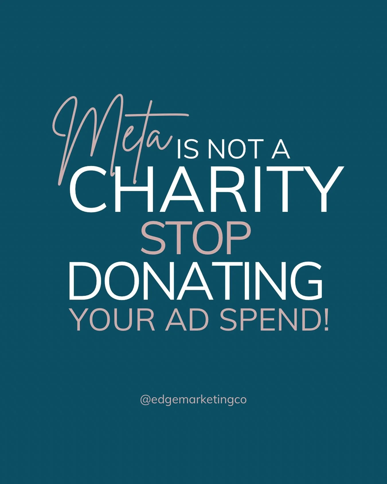 I said what I said 👏 Boosting aimlessly or running ads with no strategy is a waste of your time and money 😳

If you&rsquo;re done feeling charitable and ready to see what real ad campaigns can do - hit us up 📲

#socialmediaadvertising #metaads #ad