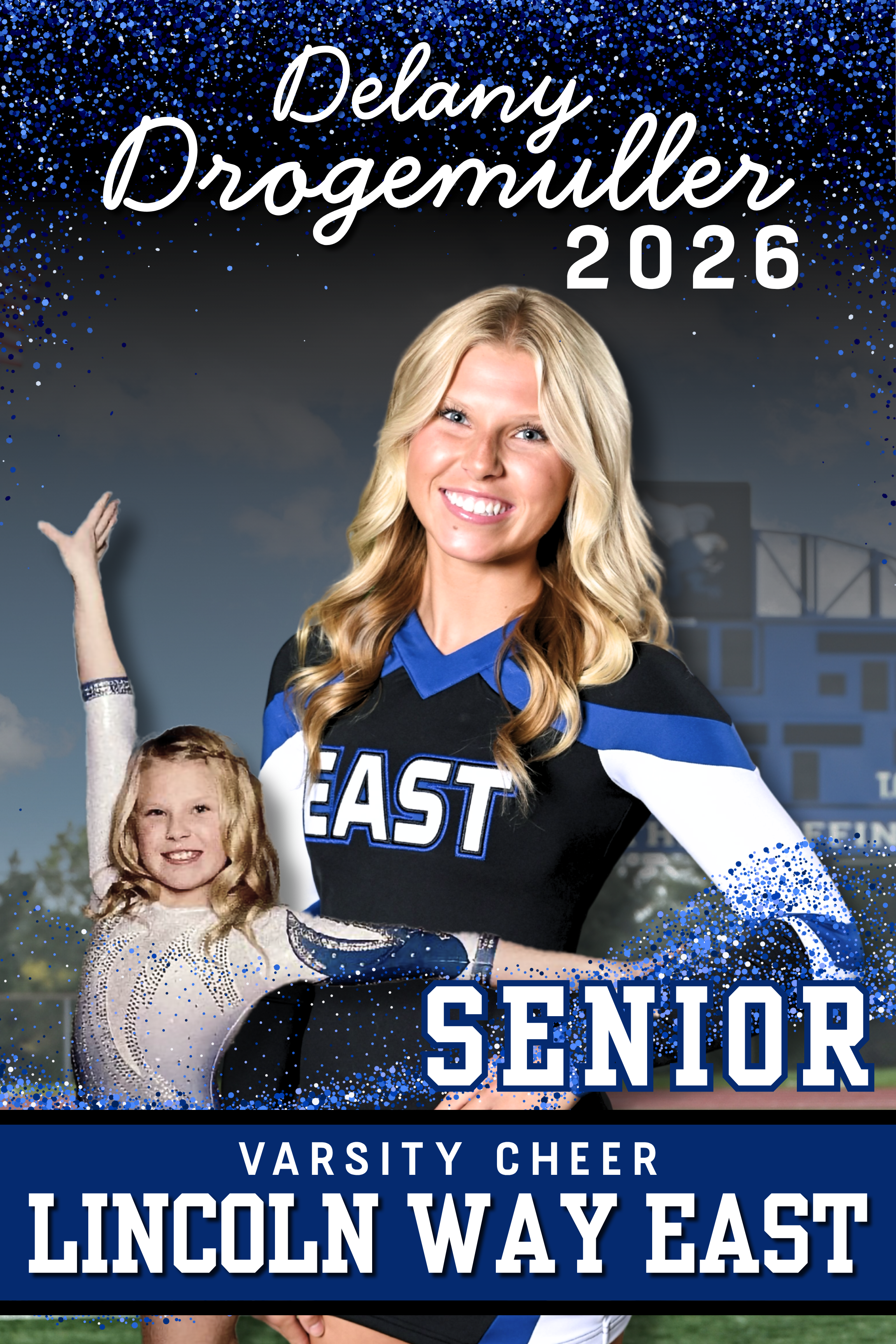 Lincoln Way East Varsity Cheer banner Part of series