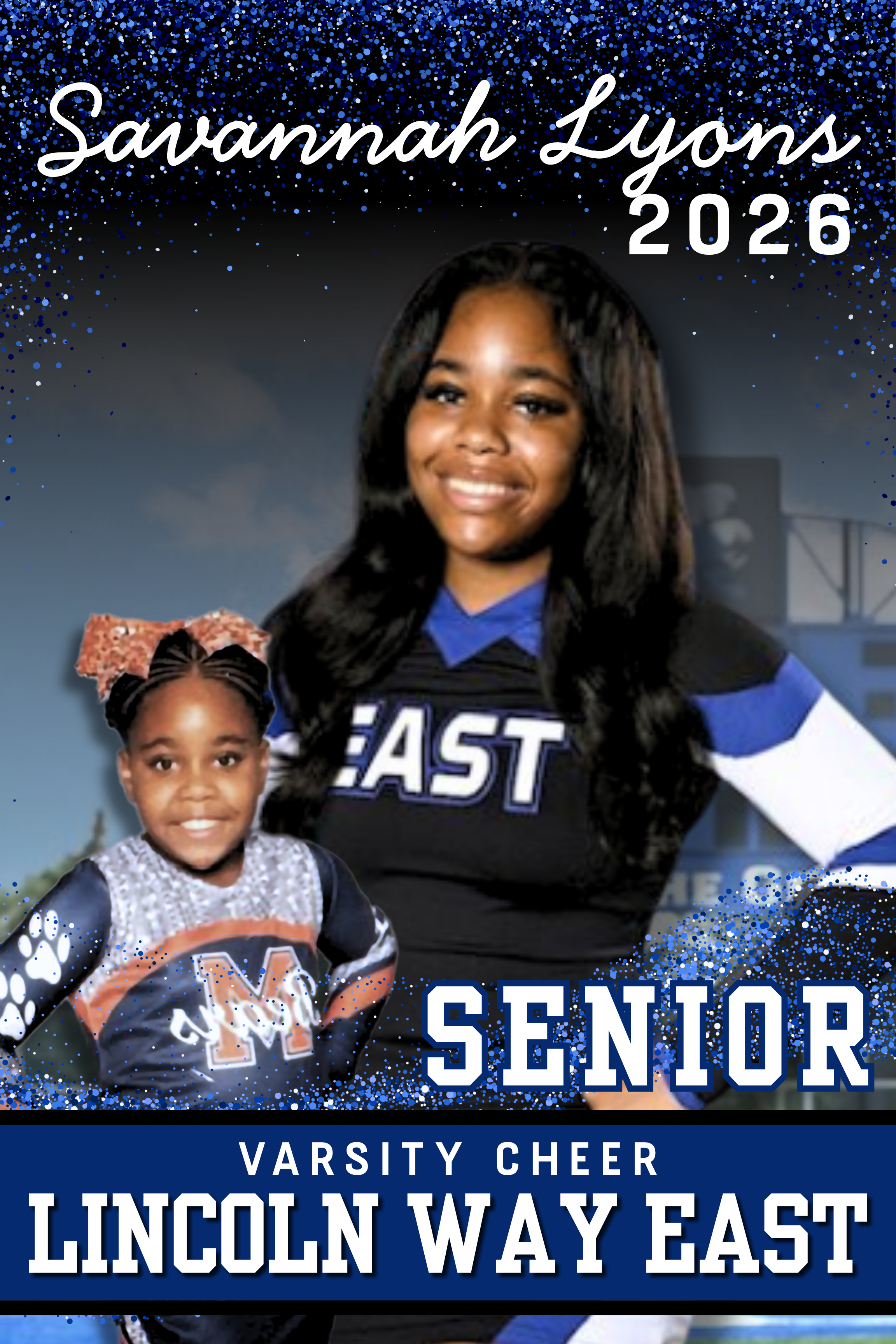 Lincoln Way East Varsity Cheer banner Part of Series