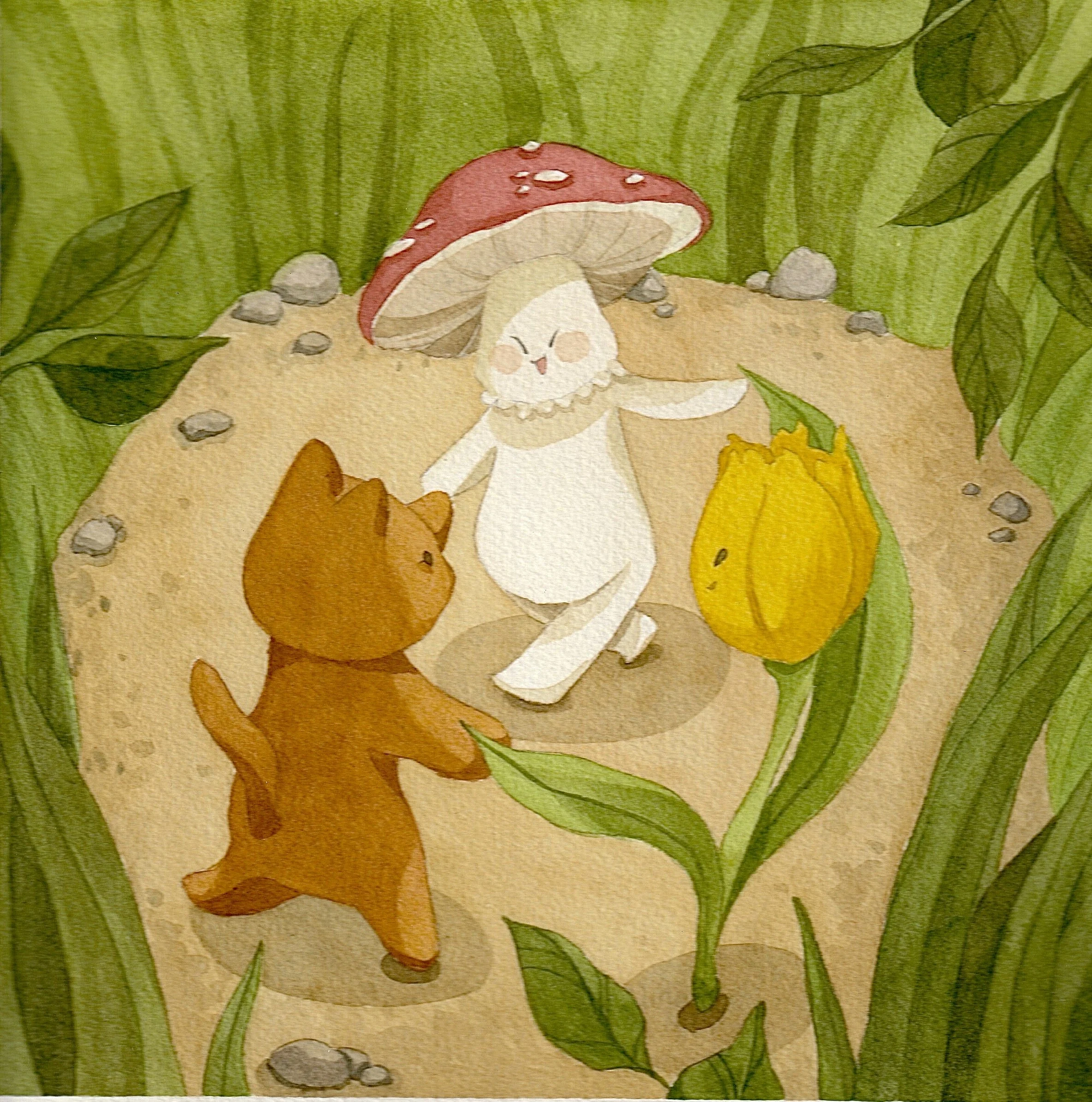 9" x 9" watercolor illustration