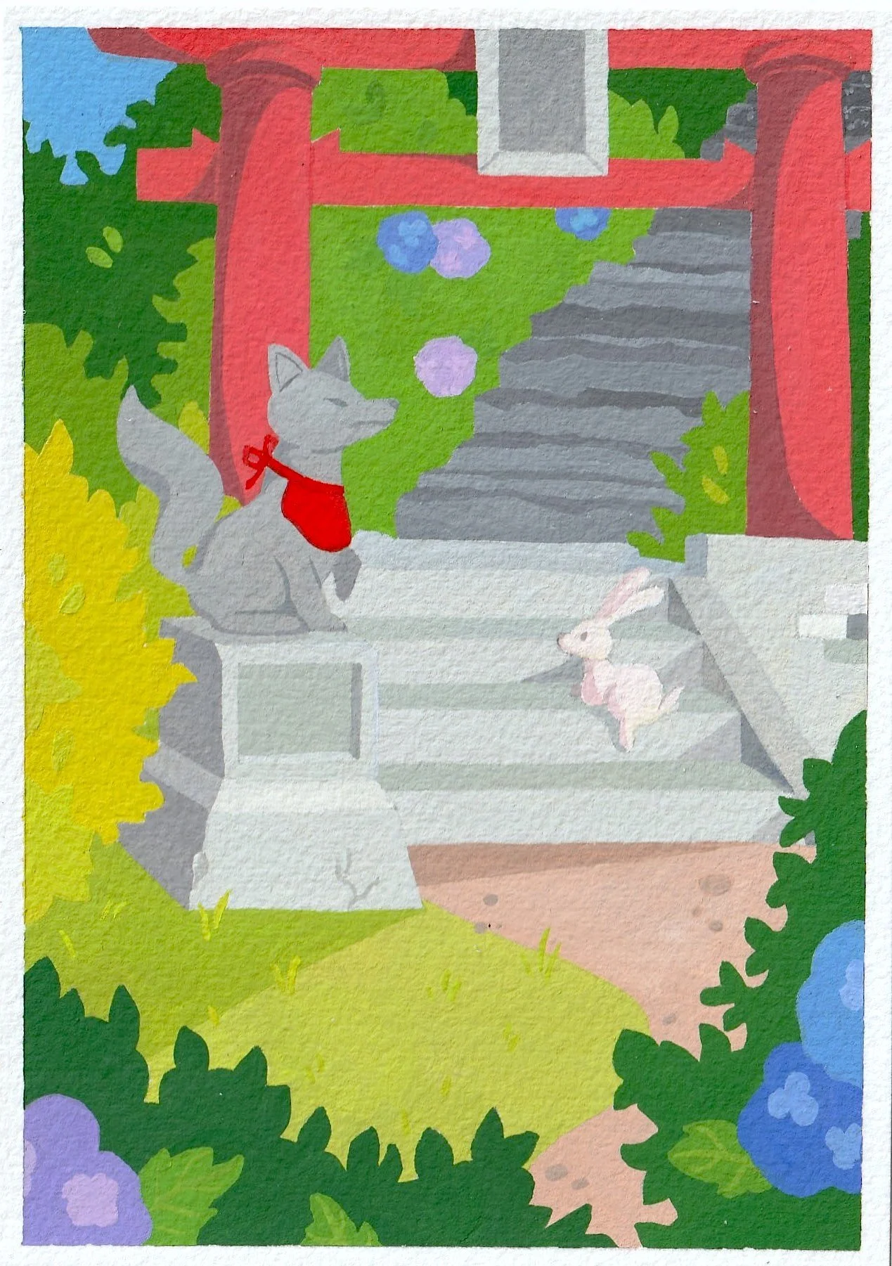 6" x 4" Acrylic gouache 