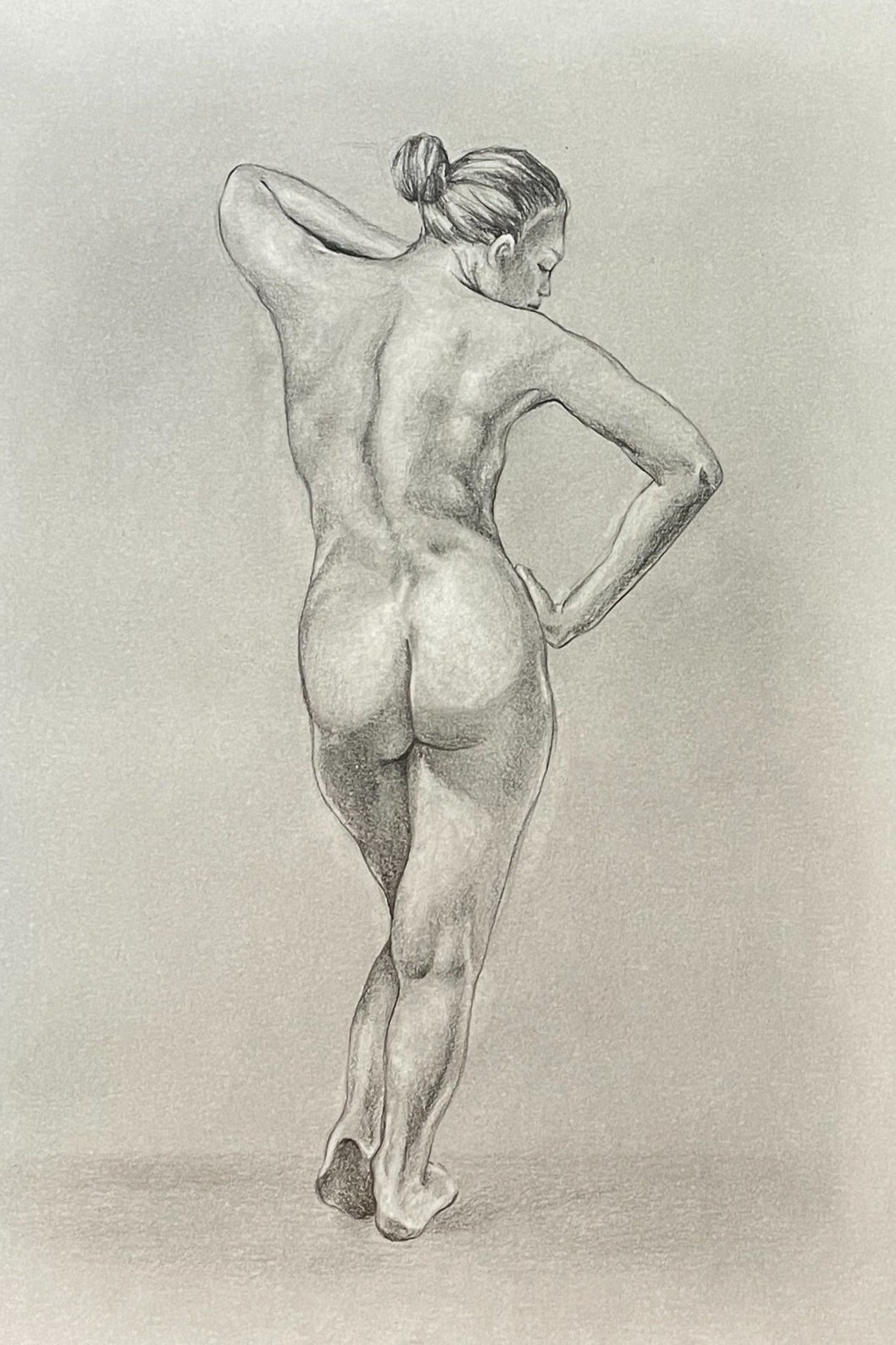 Hand toned graphite on Bristol paper. Master study drawing.