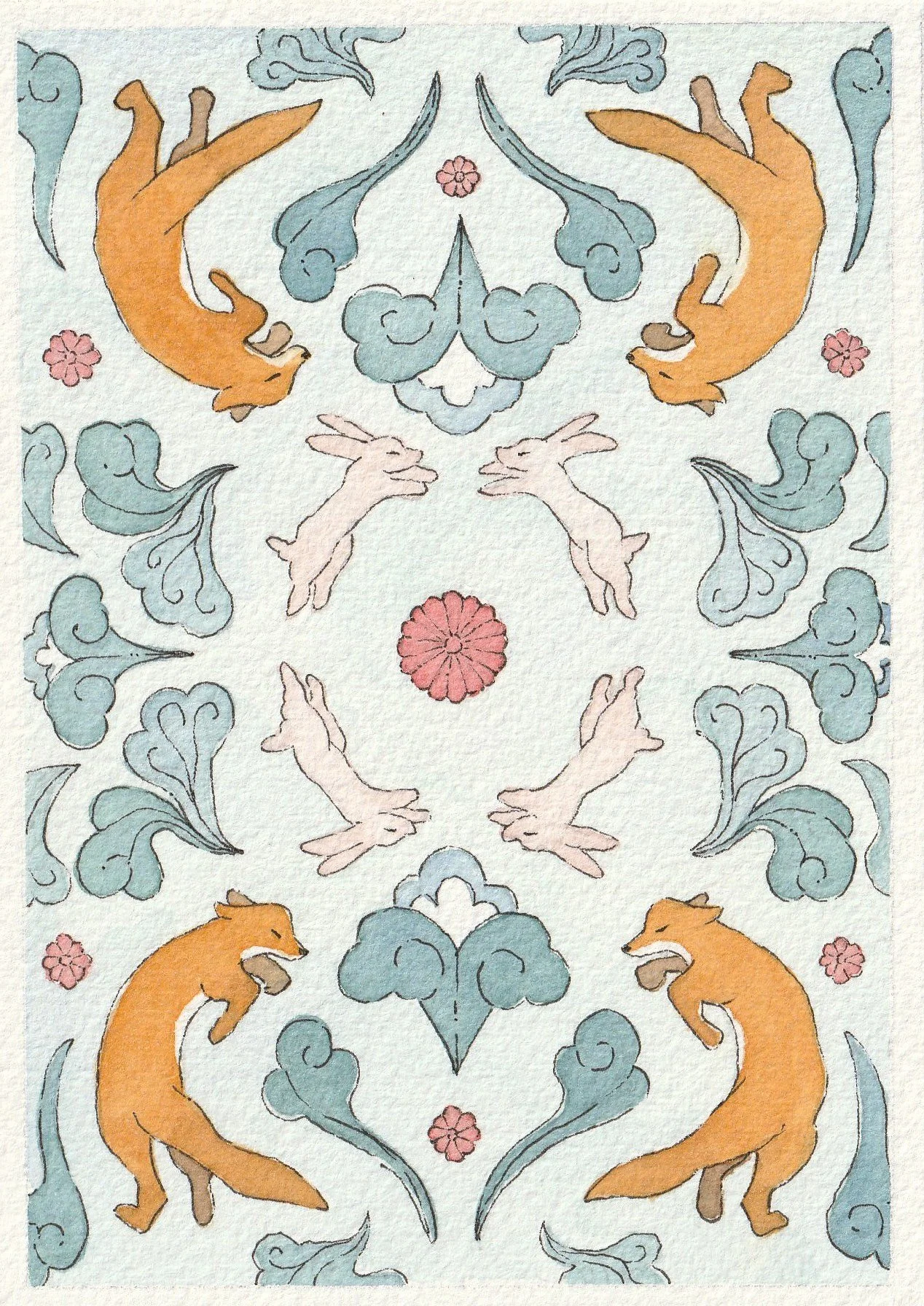 6" x 4" watercolor and ink