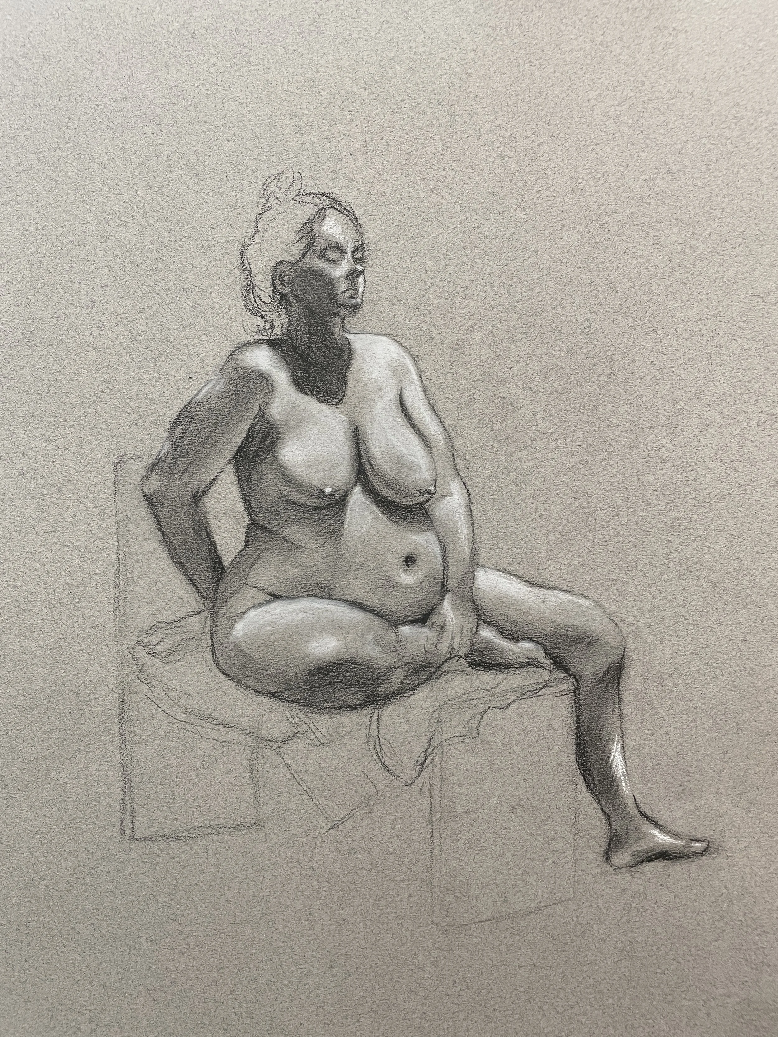 1 hour charcoal figure study.
