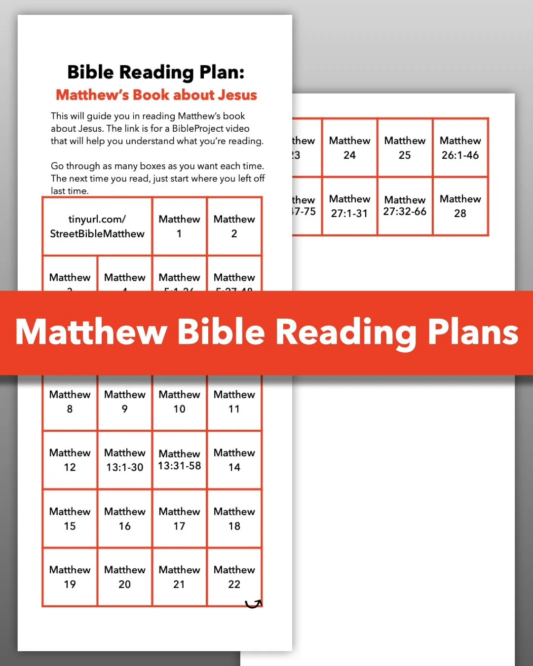 Matthew Bible Reading Plan Package
