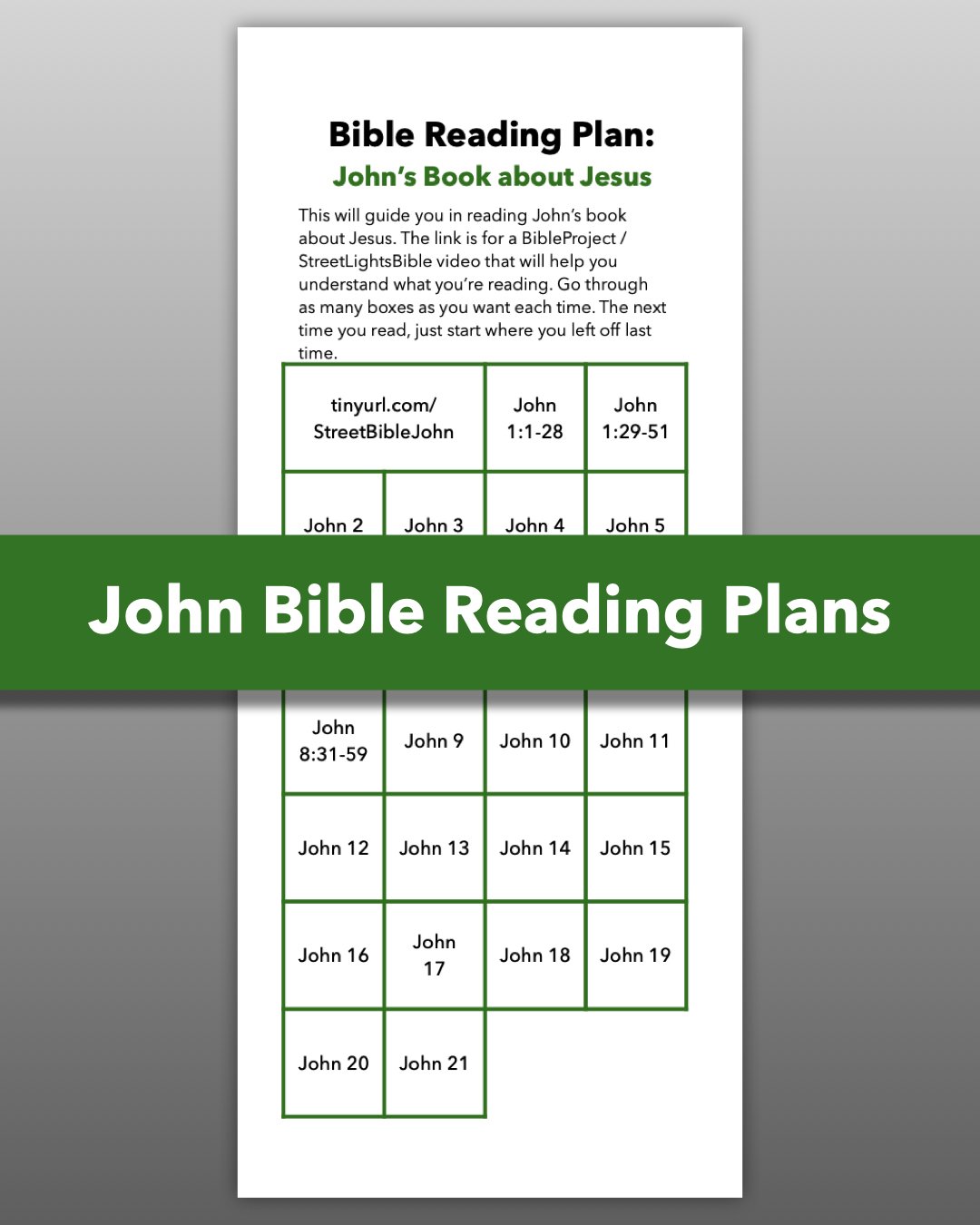 John Bible Reading Plan Package