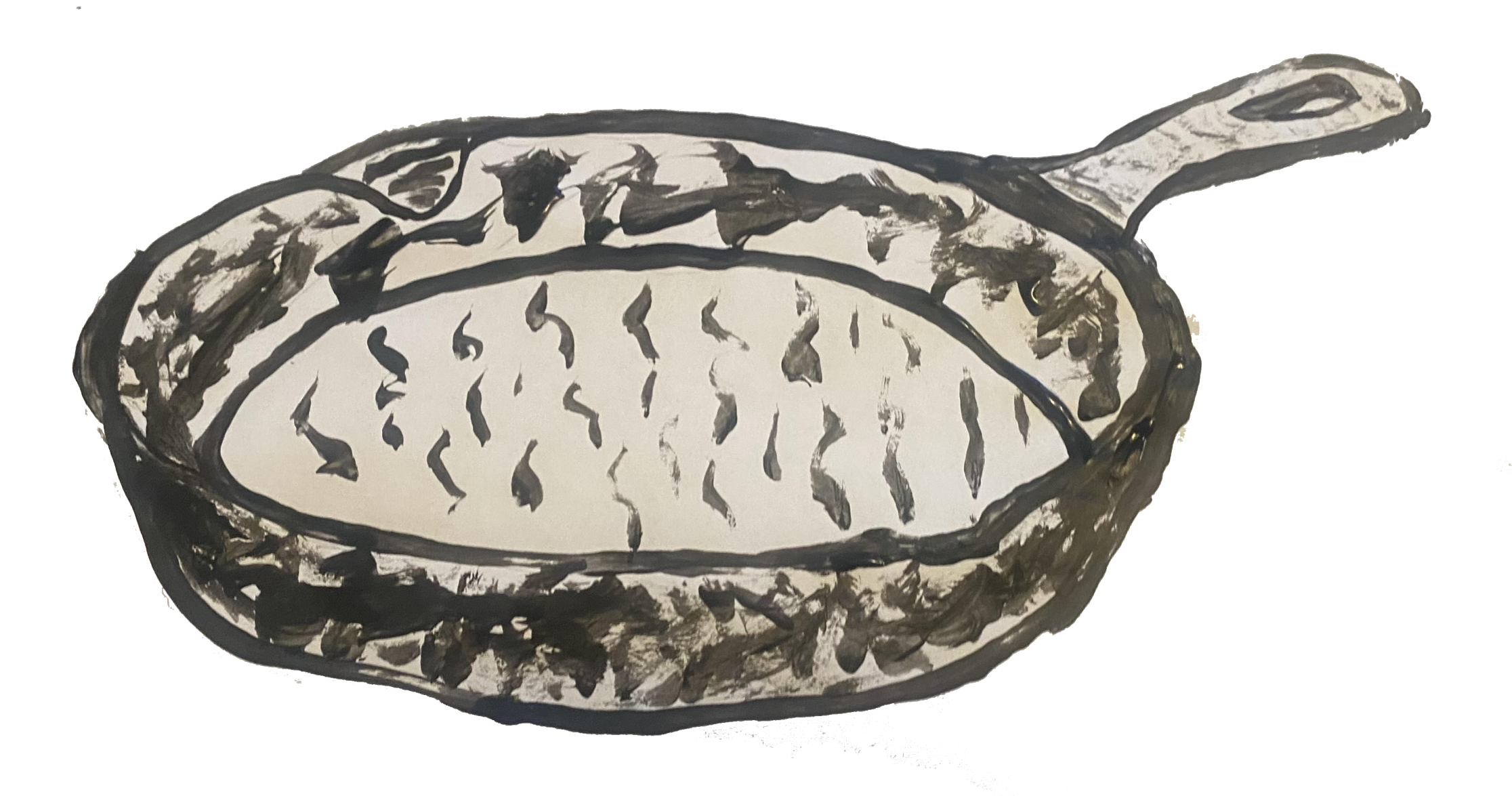 painting of a cast iron skillet