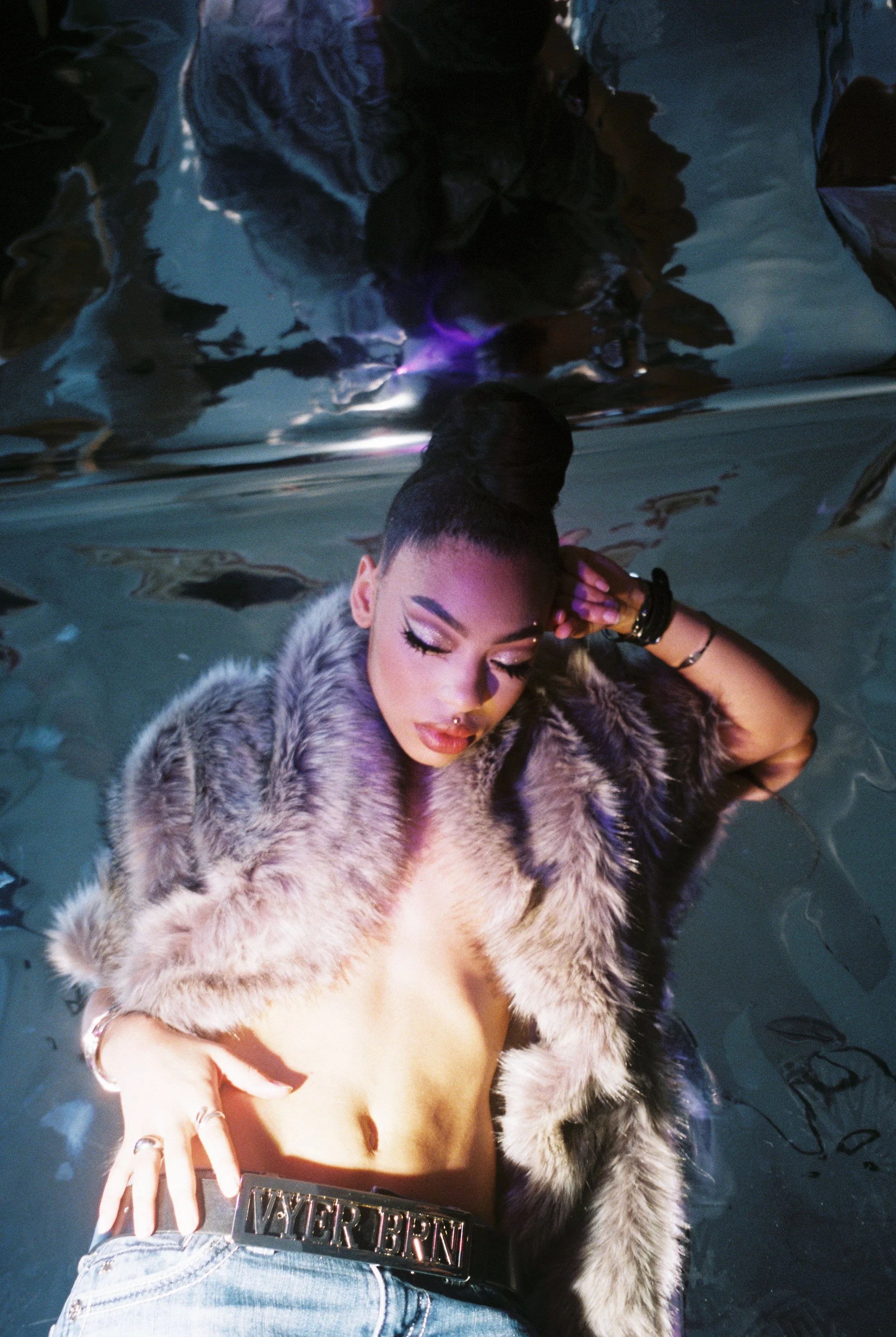 Myeia Thomas in Italian Fur, Styled by Kyla Salter-Wright