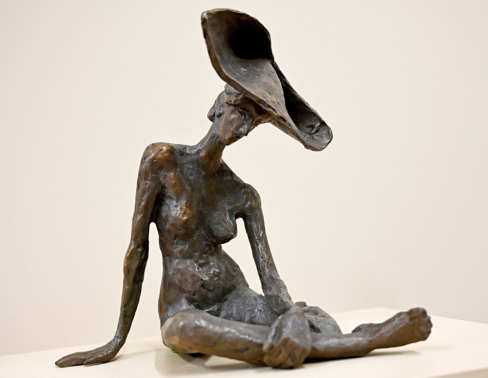  Lady with Hat, 1984, bronze on wood base, 12 in  