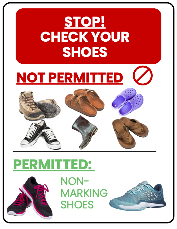 Permitted and Not Permitted Shoes