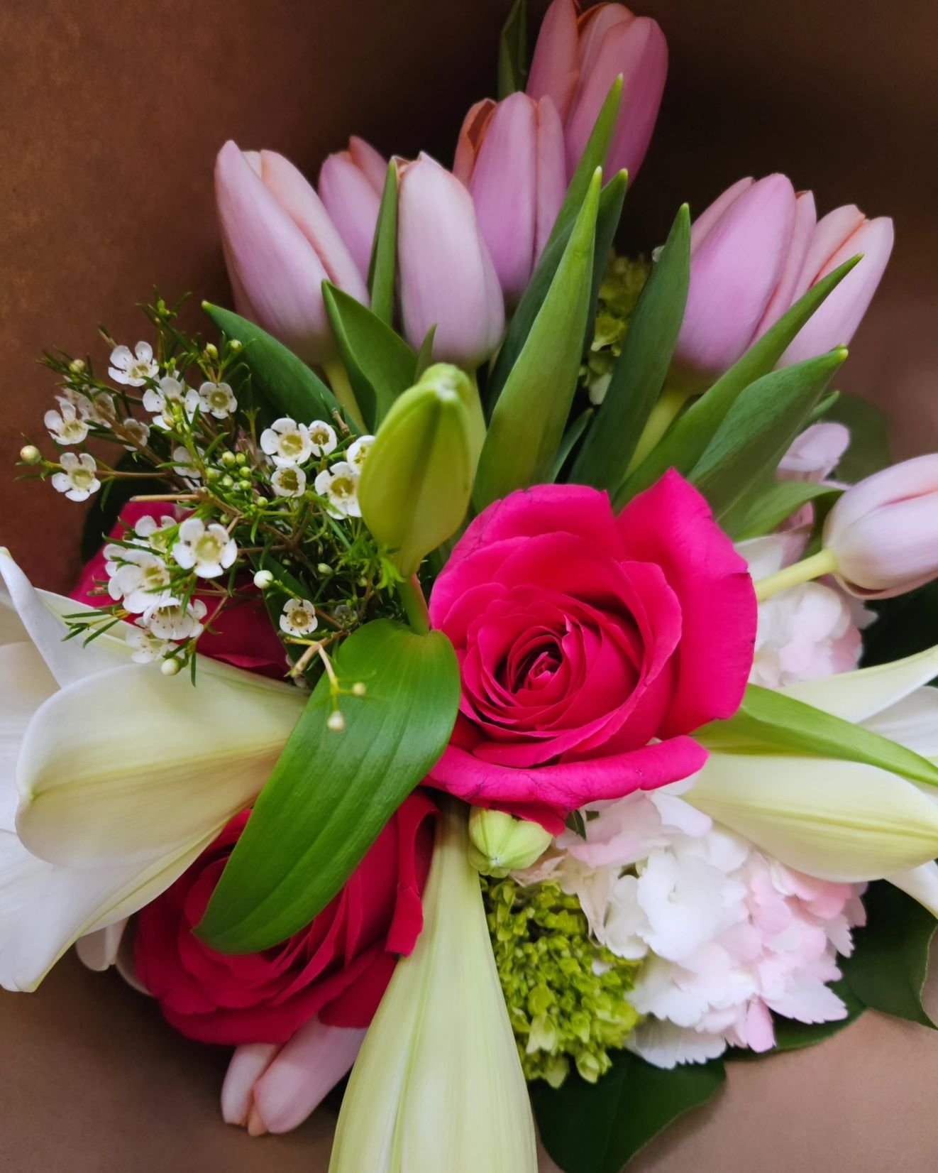 Lilies and tulips and roses, oh my!

Shop online every day or in person on Fridays