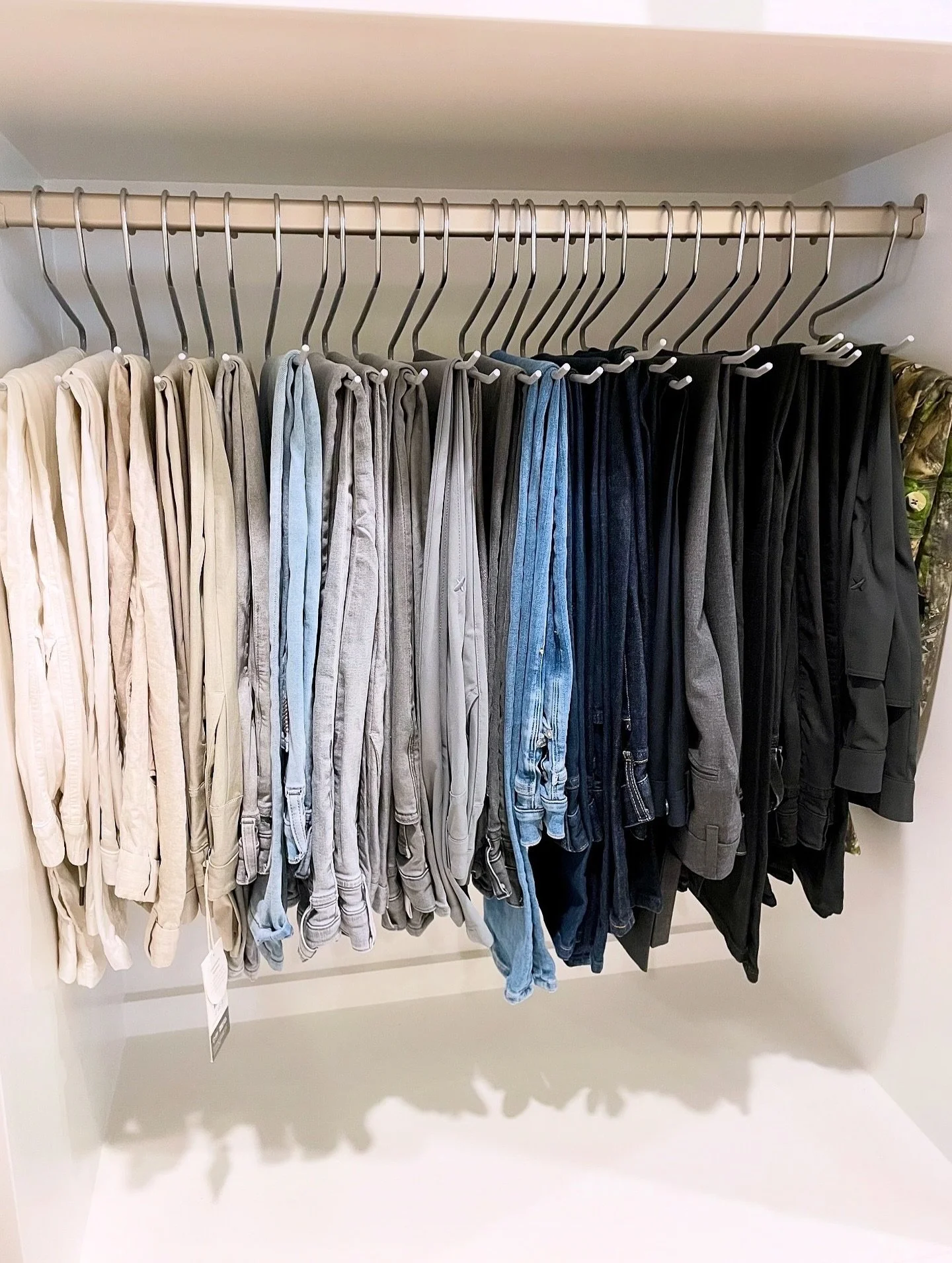 Getting ready each morning is easy when your closet is organized! We love these pant hangers because you can quickly grab your jeans with one hand. 

Does your closet need a refresh? Reach out to learn more about our professional organizing services!
