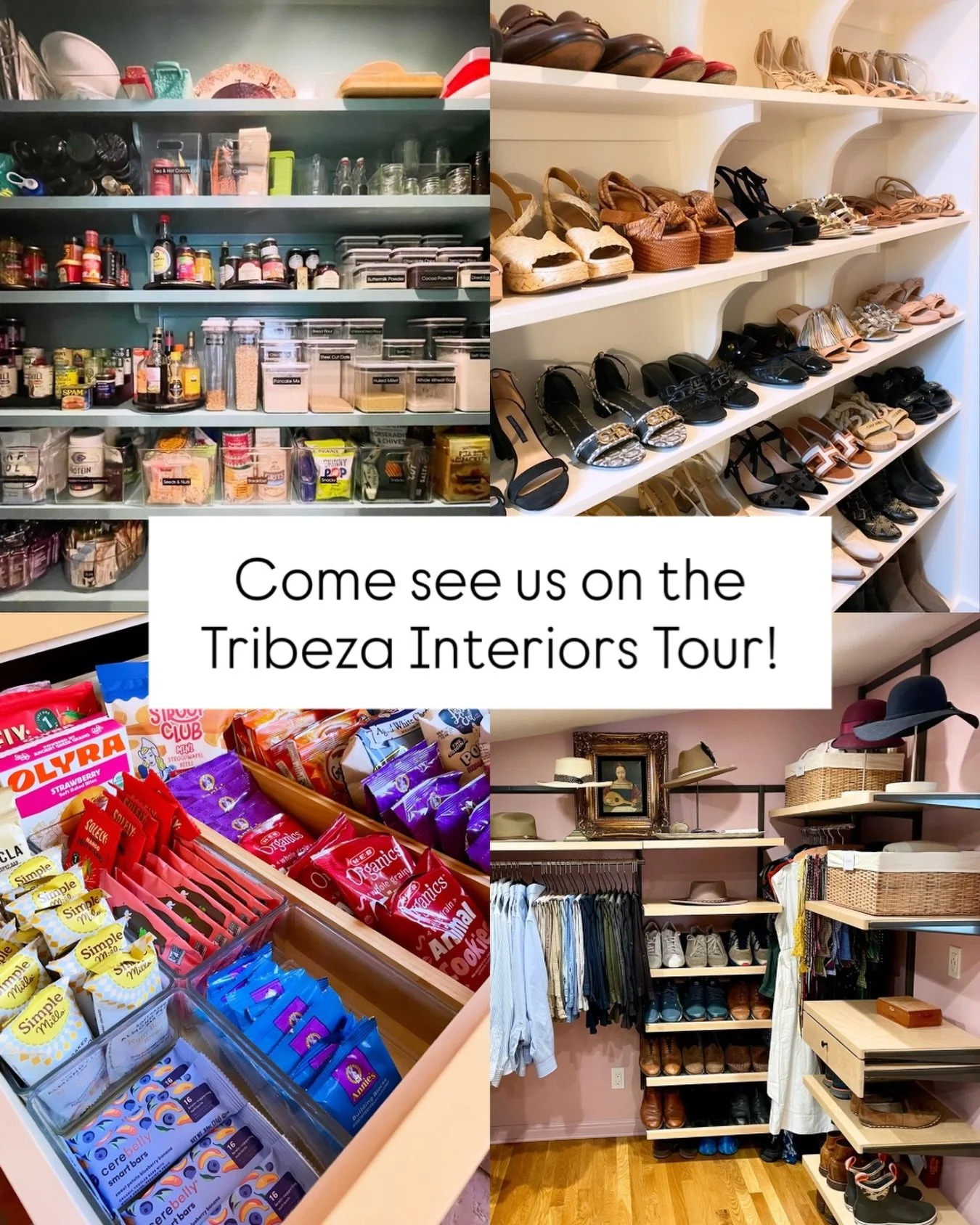 Today and tomorrow only! Stop by these four houses to explore how a professional organizer can take your design to the next level and see our work: 

@jointhebandd | Pantry
@studioburgoon | Pantry, Primary Closet, Office
@heynowinteriors | Pantry, Pr