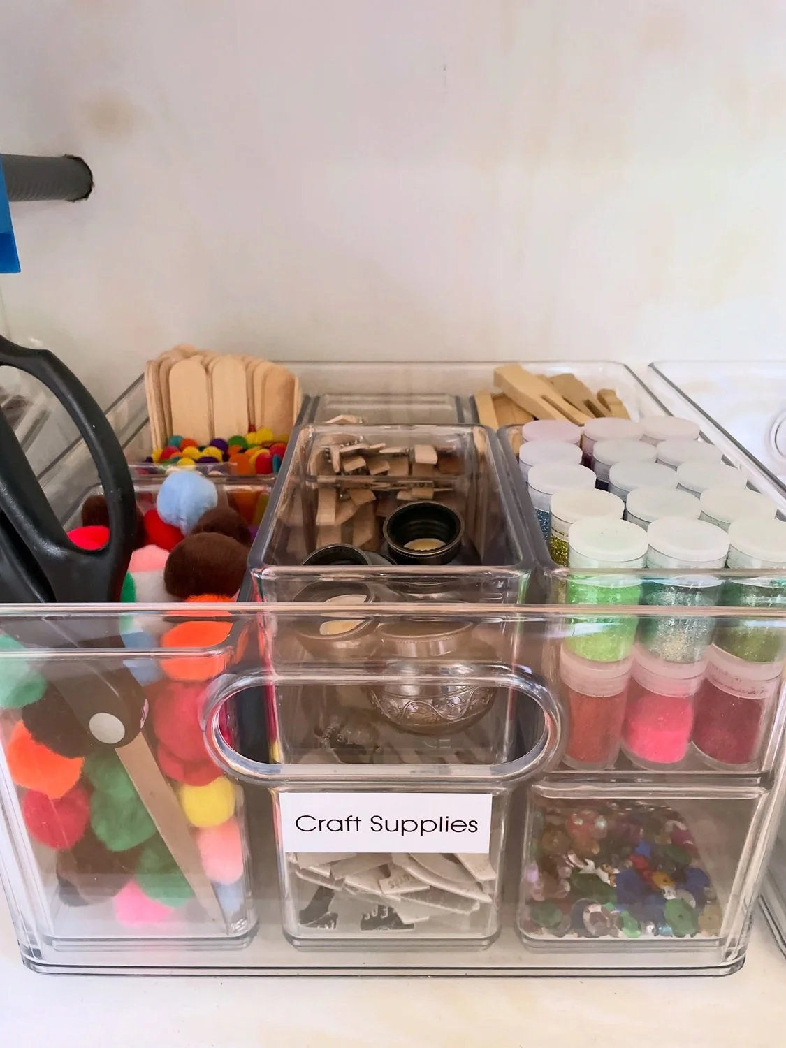 Craft Supplies Organized in Clear Bins.jpg