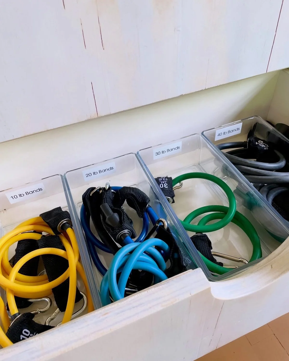 Exercise Resistance Bands organized in drawer.jpg
