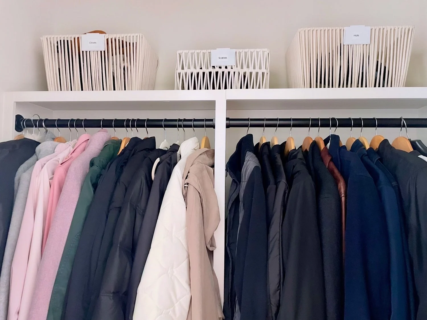 Organized Coat Closet with White Baskets.jpg