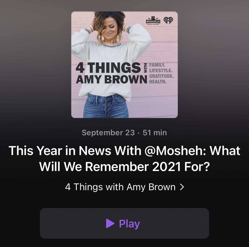 Talking to Amy Brown on her "4 Things" podcast about biggest events of the year (Jan-Sept 2021)
