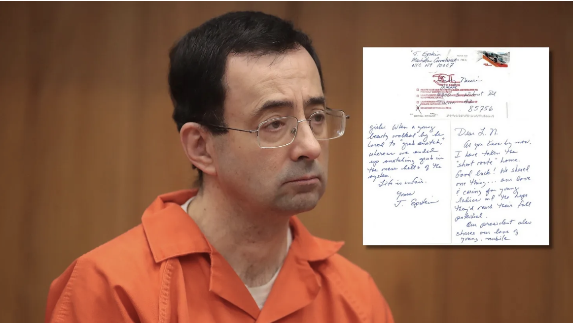 Letter From Jeffrey Epstein To Convicted Sex Abuser Larry Nassar Included In Latest Epstein Releases Is Fake, Says FBI