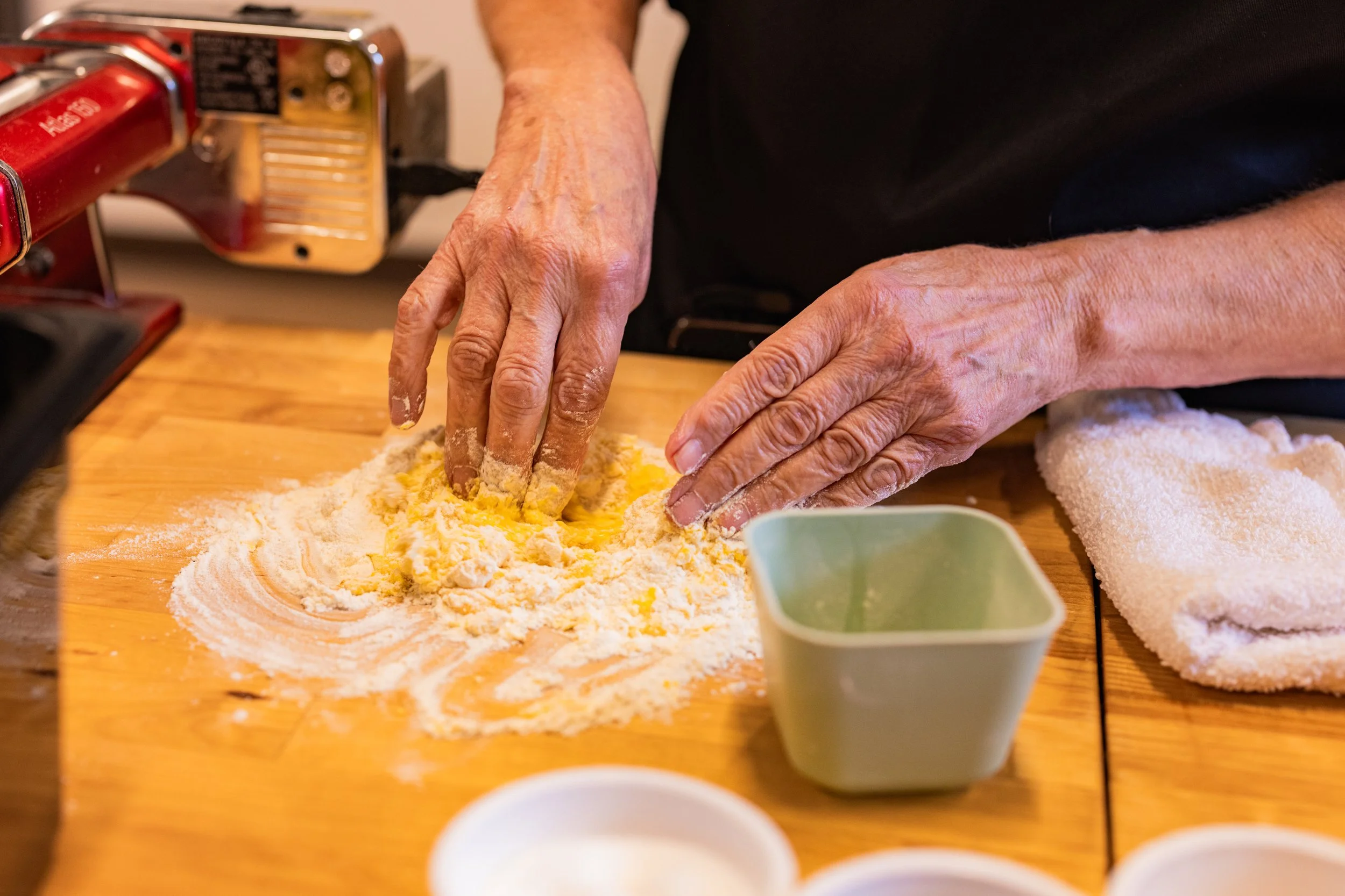 pasta dough kneaded by hand
