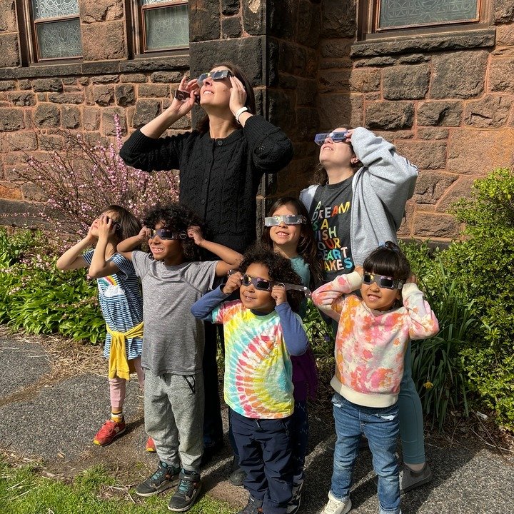We were ready to safely watch the solar eclipse! We had so much fun watching the Great North American Eclipse. #progressiveeducation #southorangenj #maplewoodnj wkdschool.org