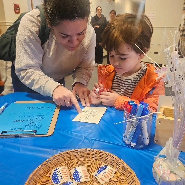 The Pre-K Dragonflies ran their voting booth last Wednesday and everyone in the Weekday community came by to cast their ballot for their classroom scarecrow. The students took their role seriously, greeting each voter and carefully collecting the bal